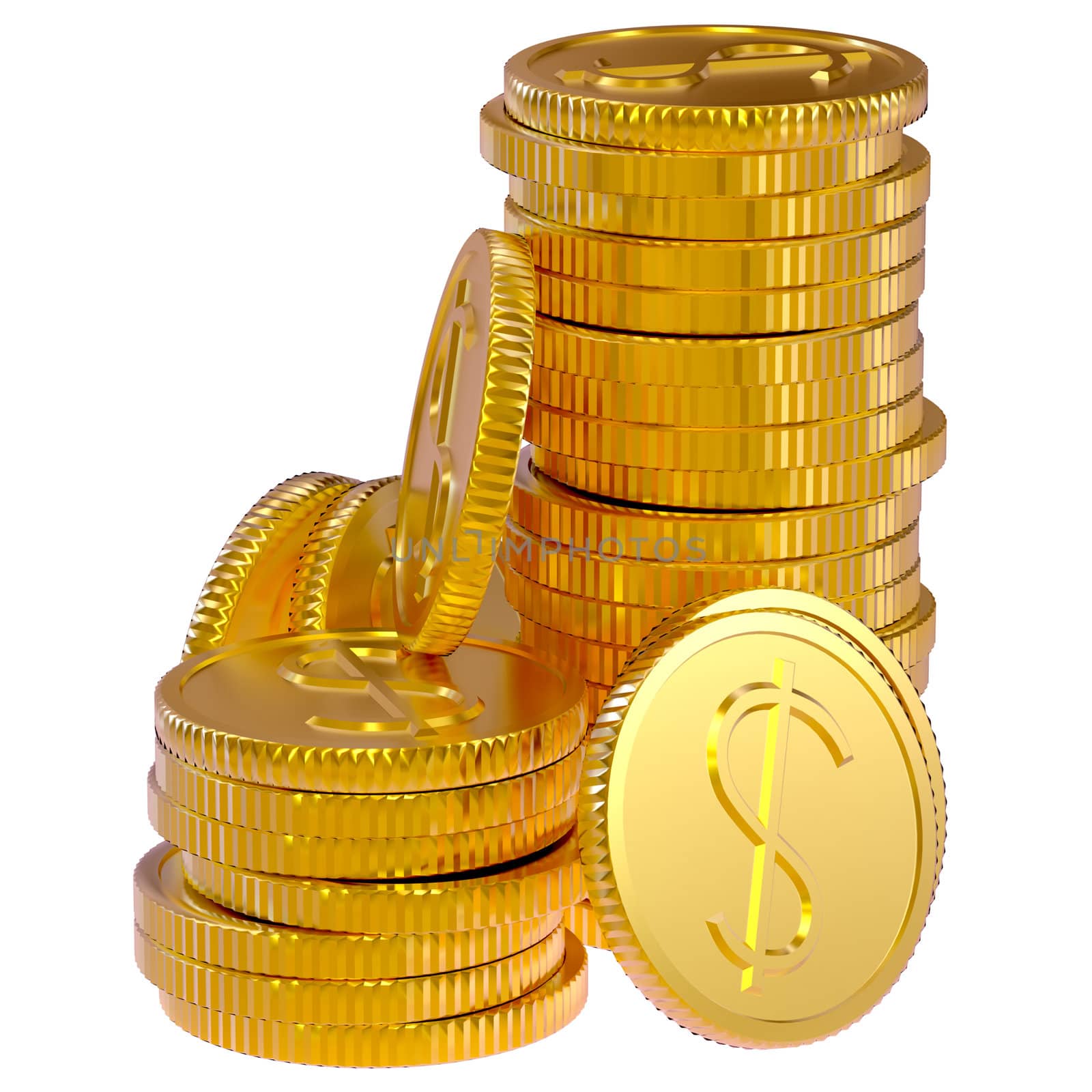 gold dollars coins as a symbol of microcredit in banks