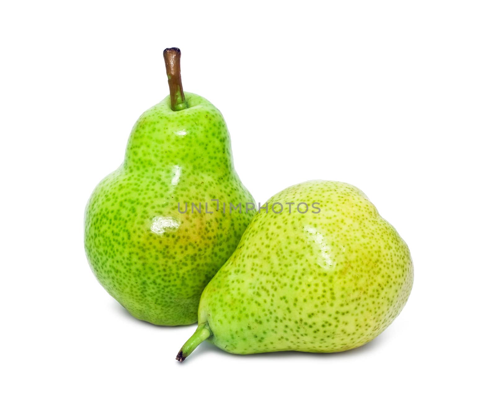 Fresh pears isolated on white background
