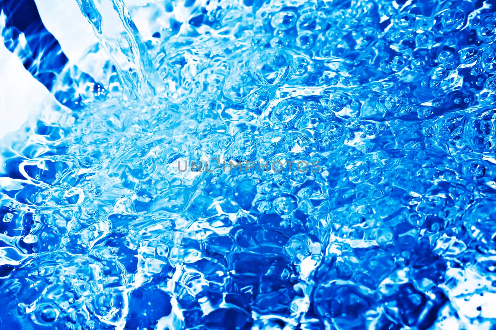 Clear water drops and bubbles