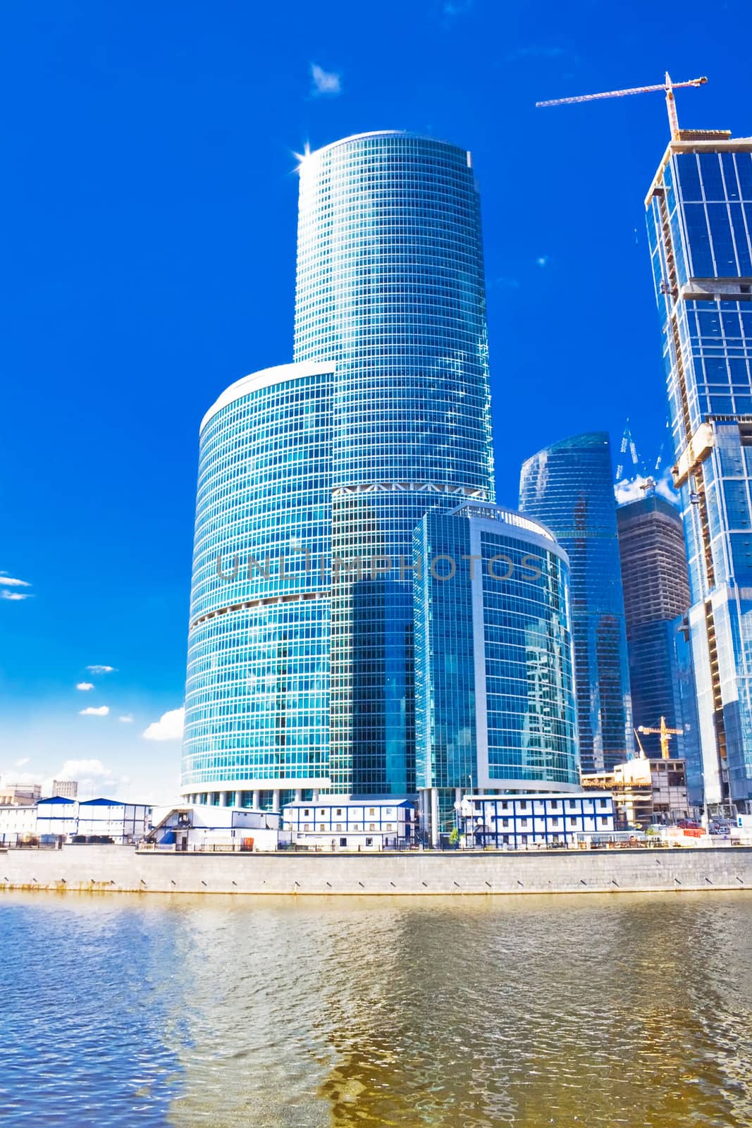 Modern international skyscrapers business center in Moscow city, Russia