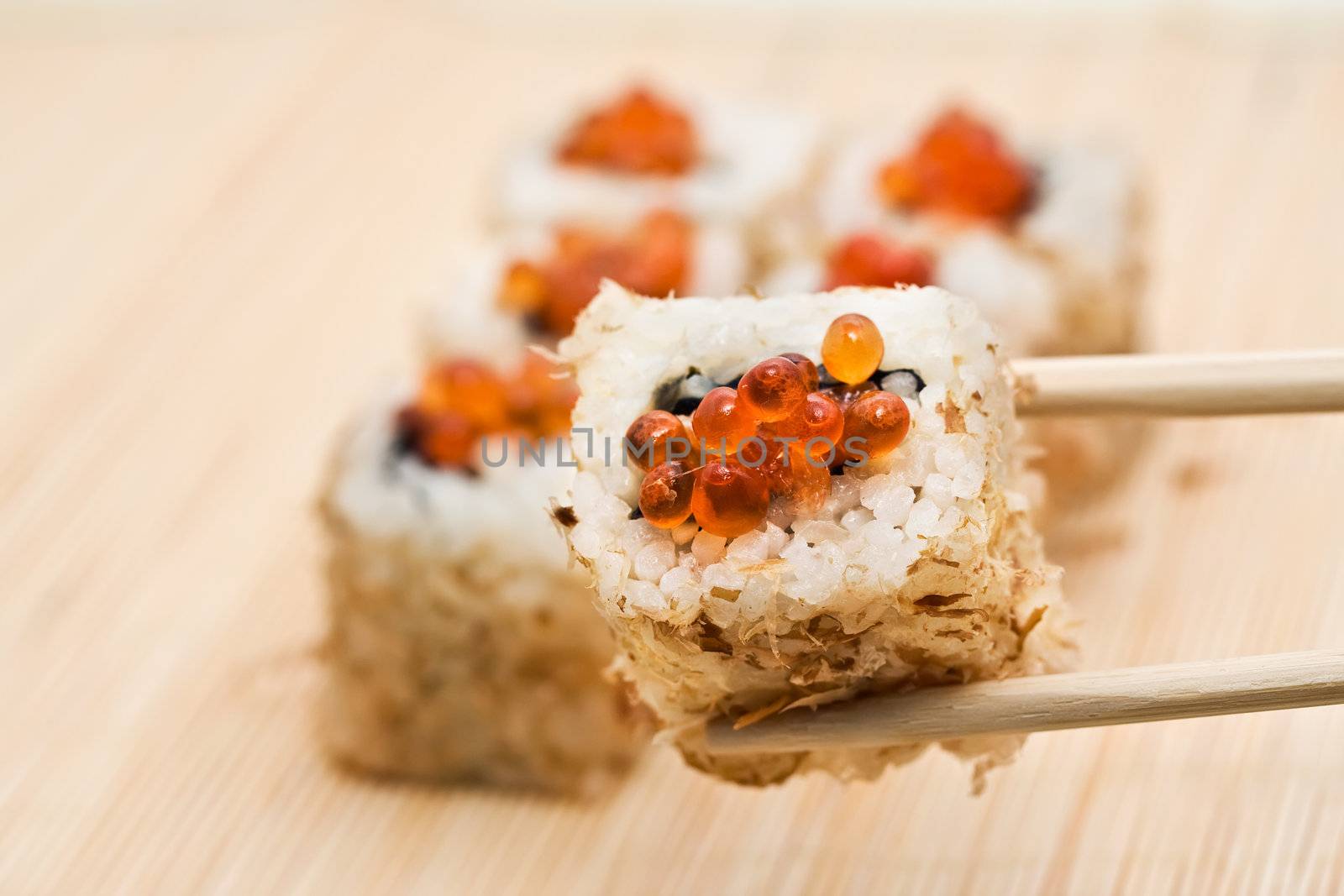 Traditional Japanese food Sushi, close-up