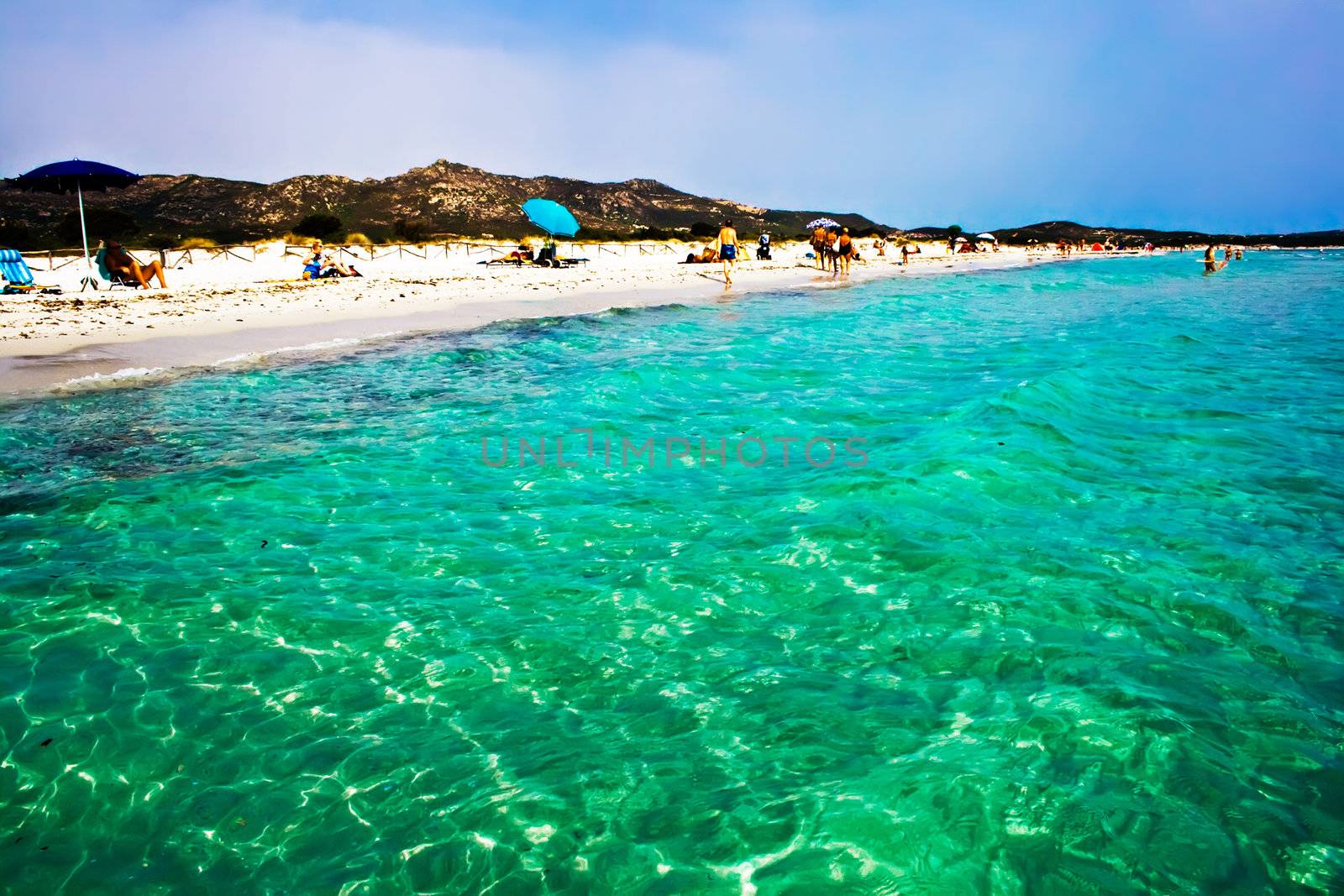 Transparent Green whater of the Thyrenian sea in Sardinia, Italy