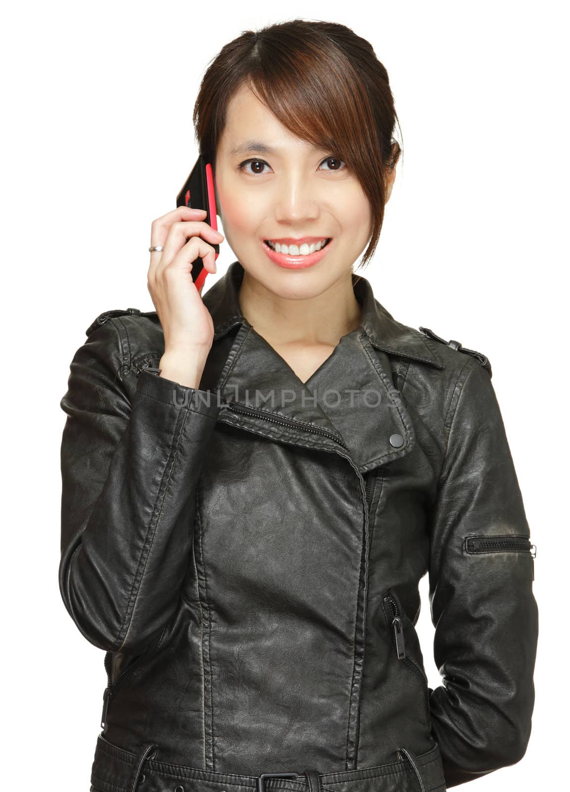 woman talking by mobile phone