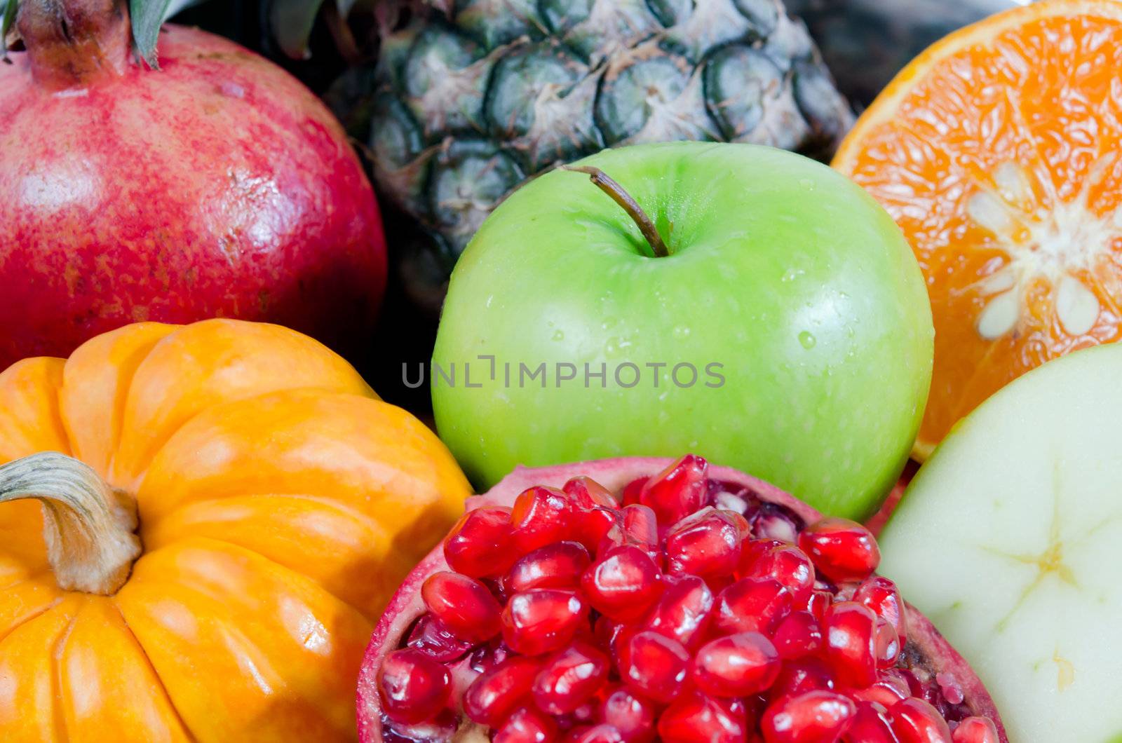  fresh various tropical fruits , mixed fruits