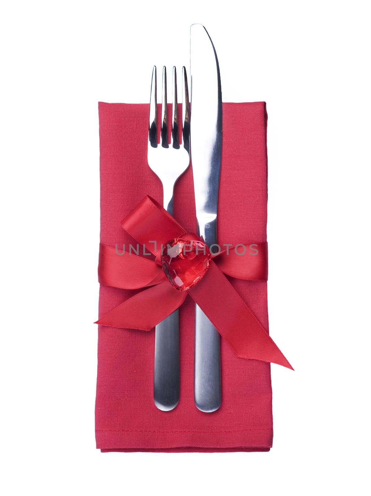 Valentine's Romantic Dinner concept. Cutlery by SubbotinaA