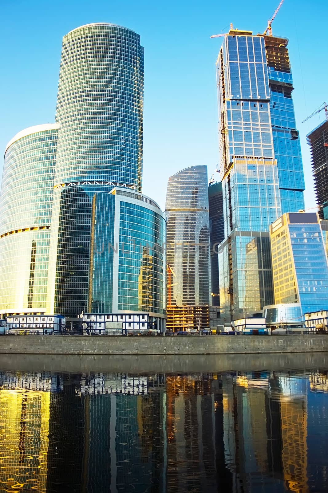 Skyscrapers construction in the International Business Centre, Moscow