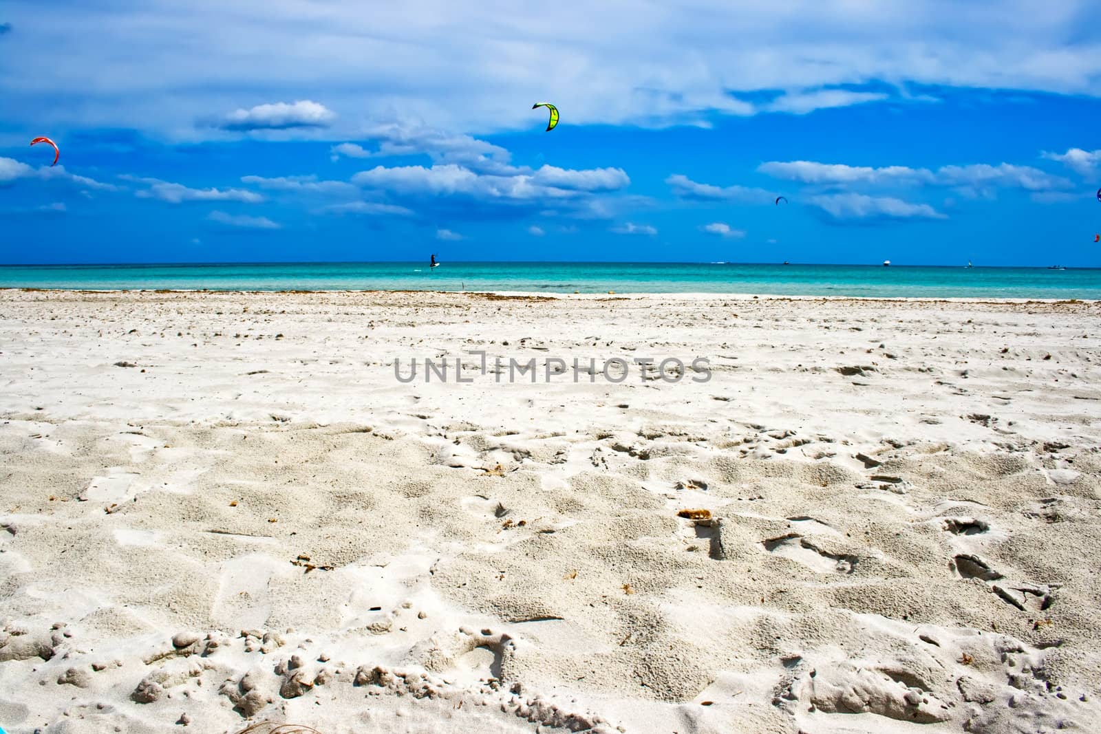 White sand of the beach in San Teodoro, Sardinia, Italy