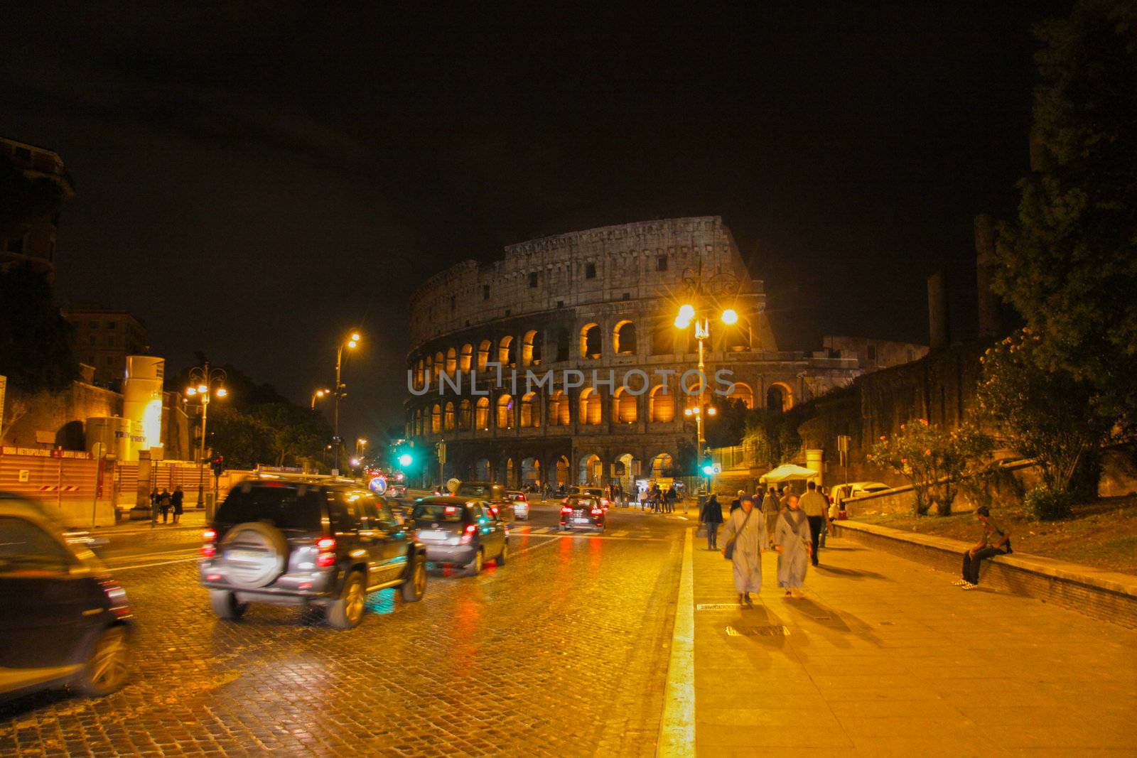 The Colosseum in Rome, Italy.  Built completed in 80 AD.  It was built by the Emperors Vespasian and Titus.
