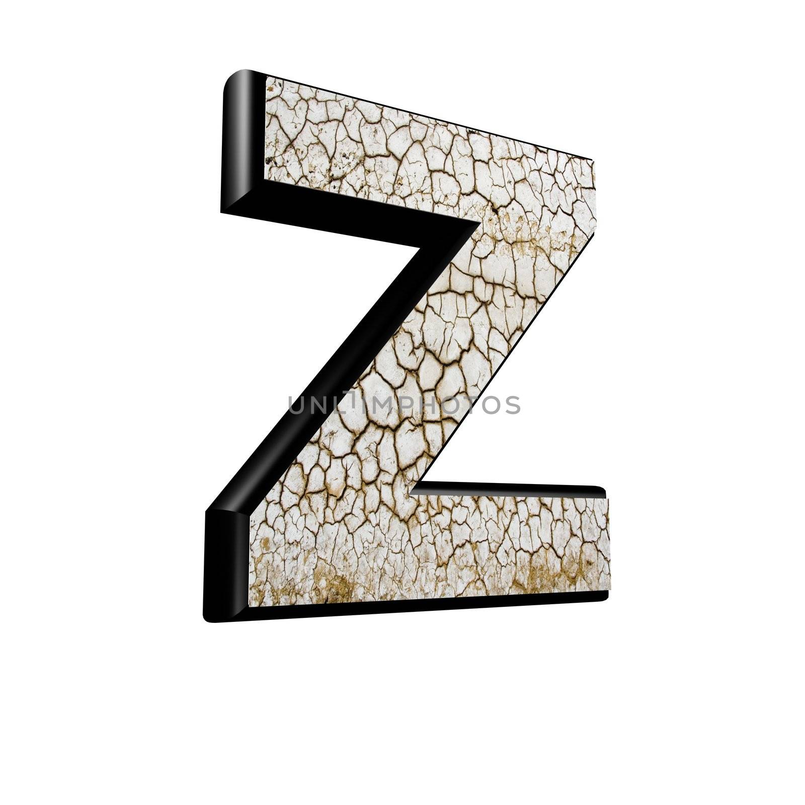 abstract 3d letter with dry ground texture - Z by chrisroll