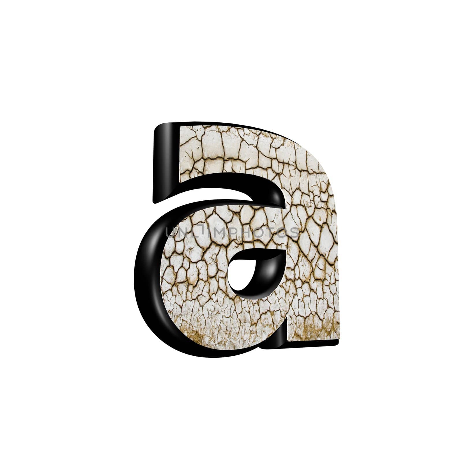 abstract 3d letter with dry ground texture - A by chrisroll