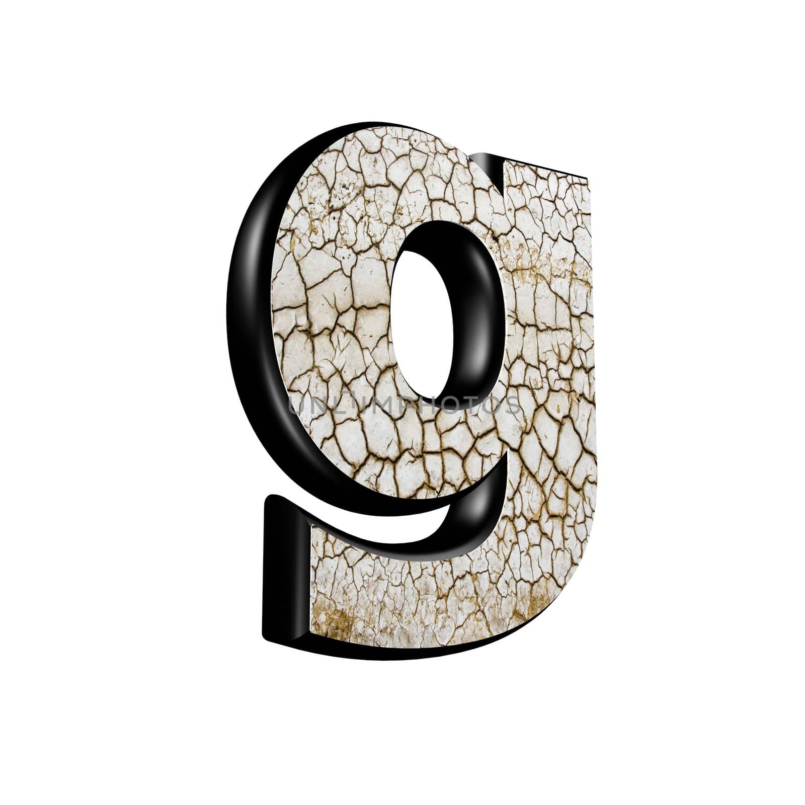 abstract 3d letter with dry ground texture - G by chrisroll