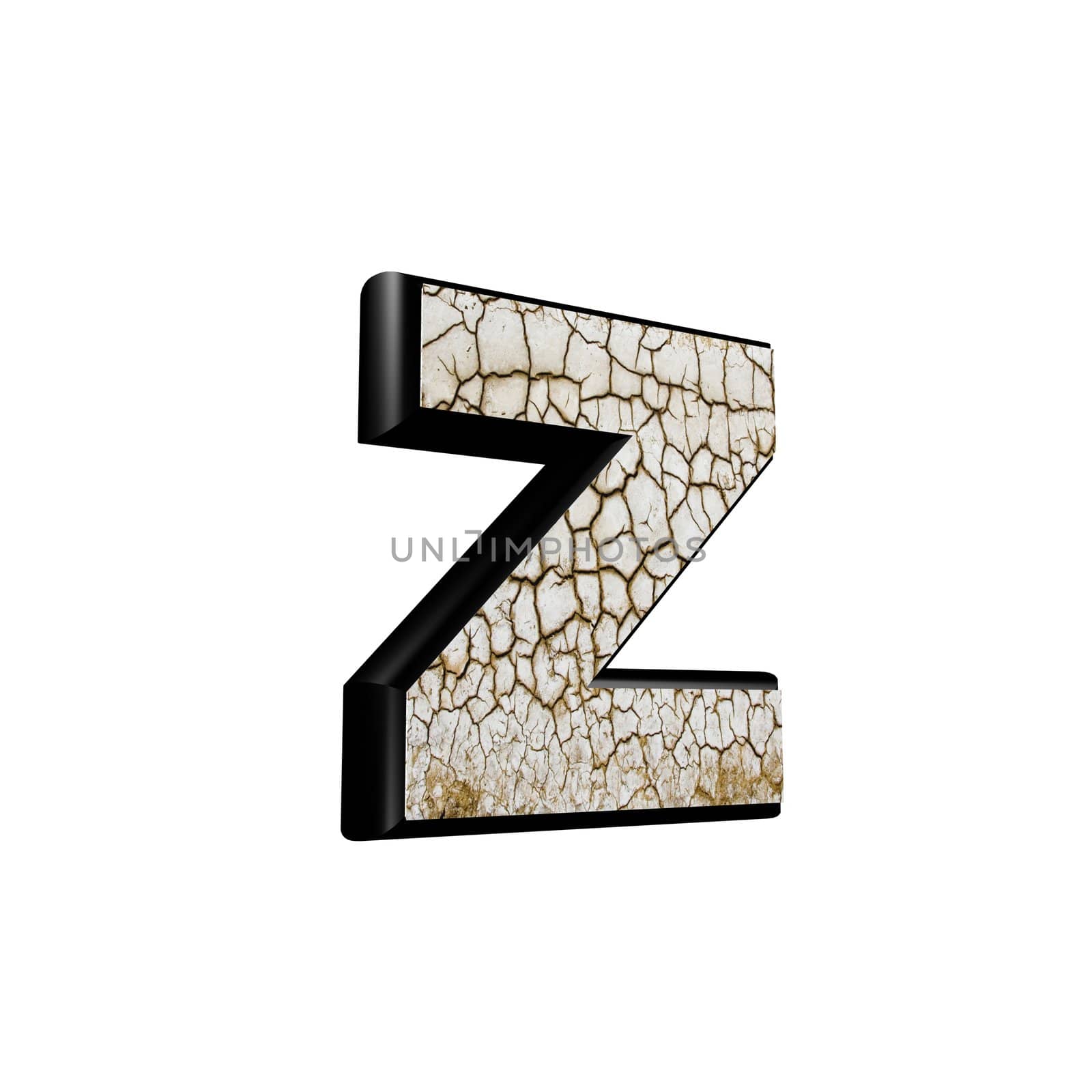 abstract 3d letter with dry ground texture - Z by chrisroll