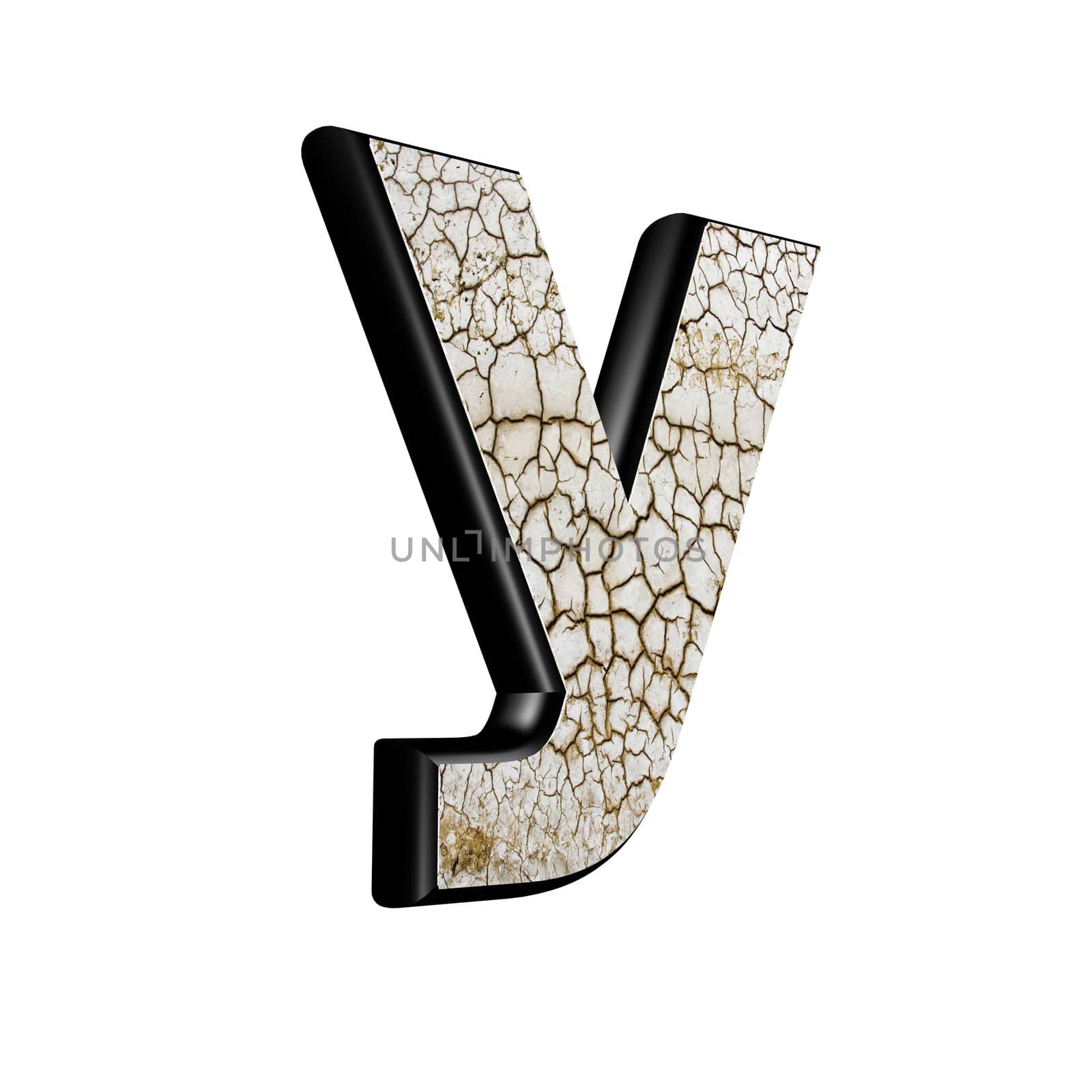 abstract 3d letter with dry ground texture - Y by chrisroll