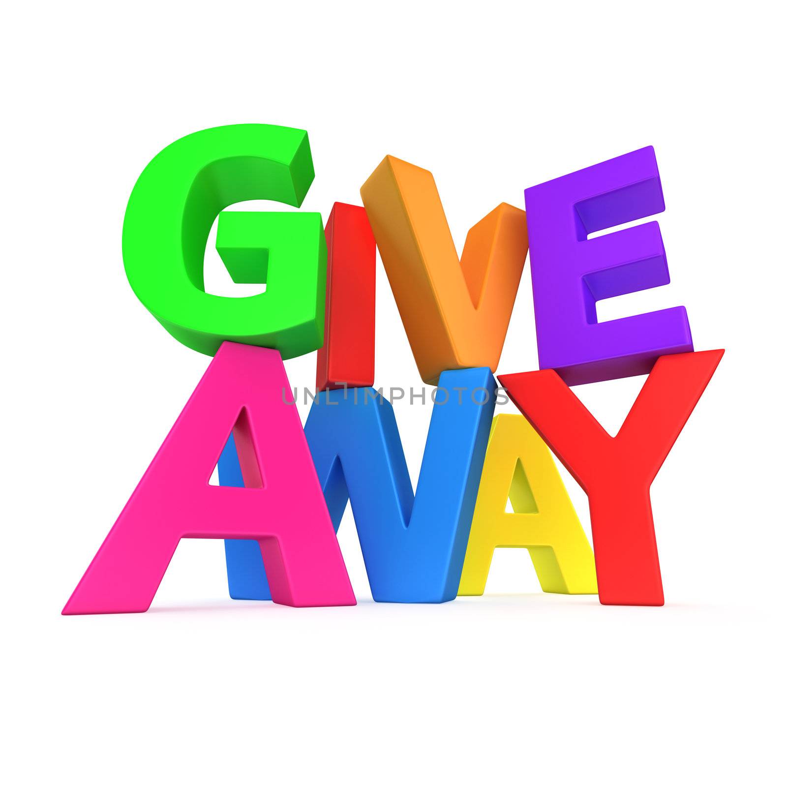 Text "Giveaway" made from multicolored letters