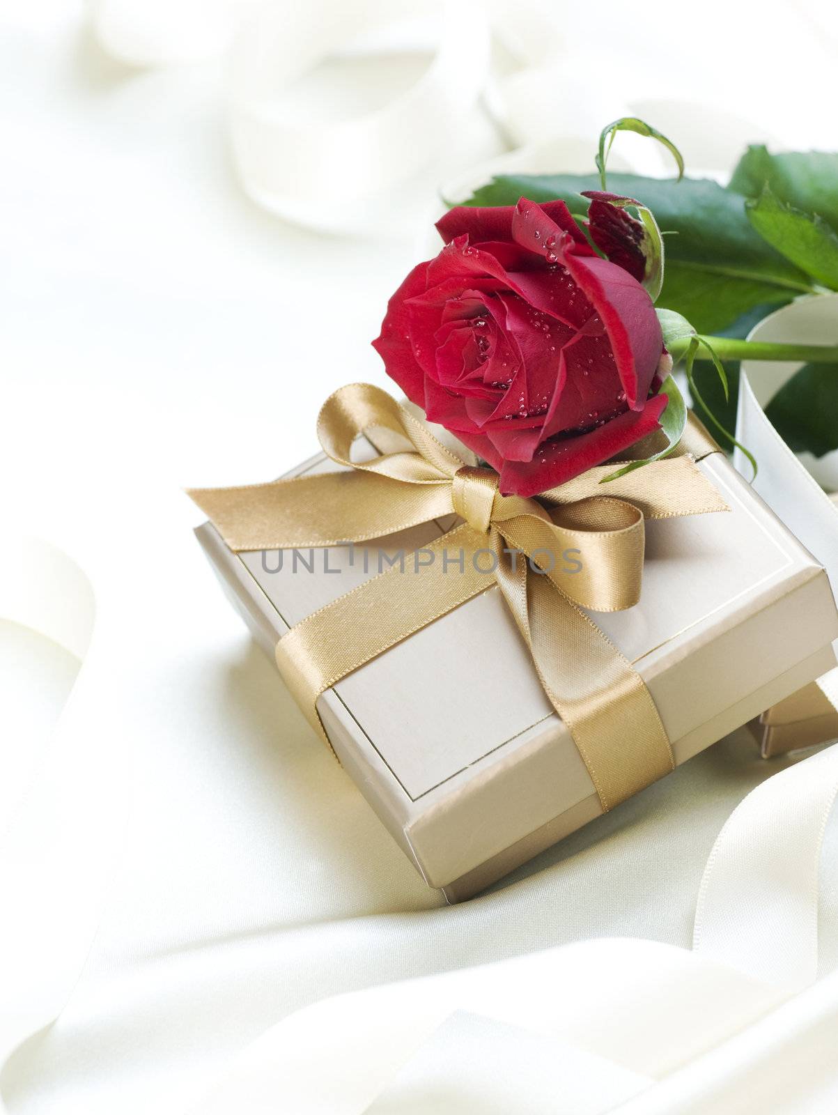 Wedding or Valentine gift over white silk  by SubbotinaA
