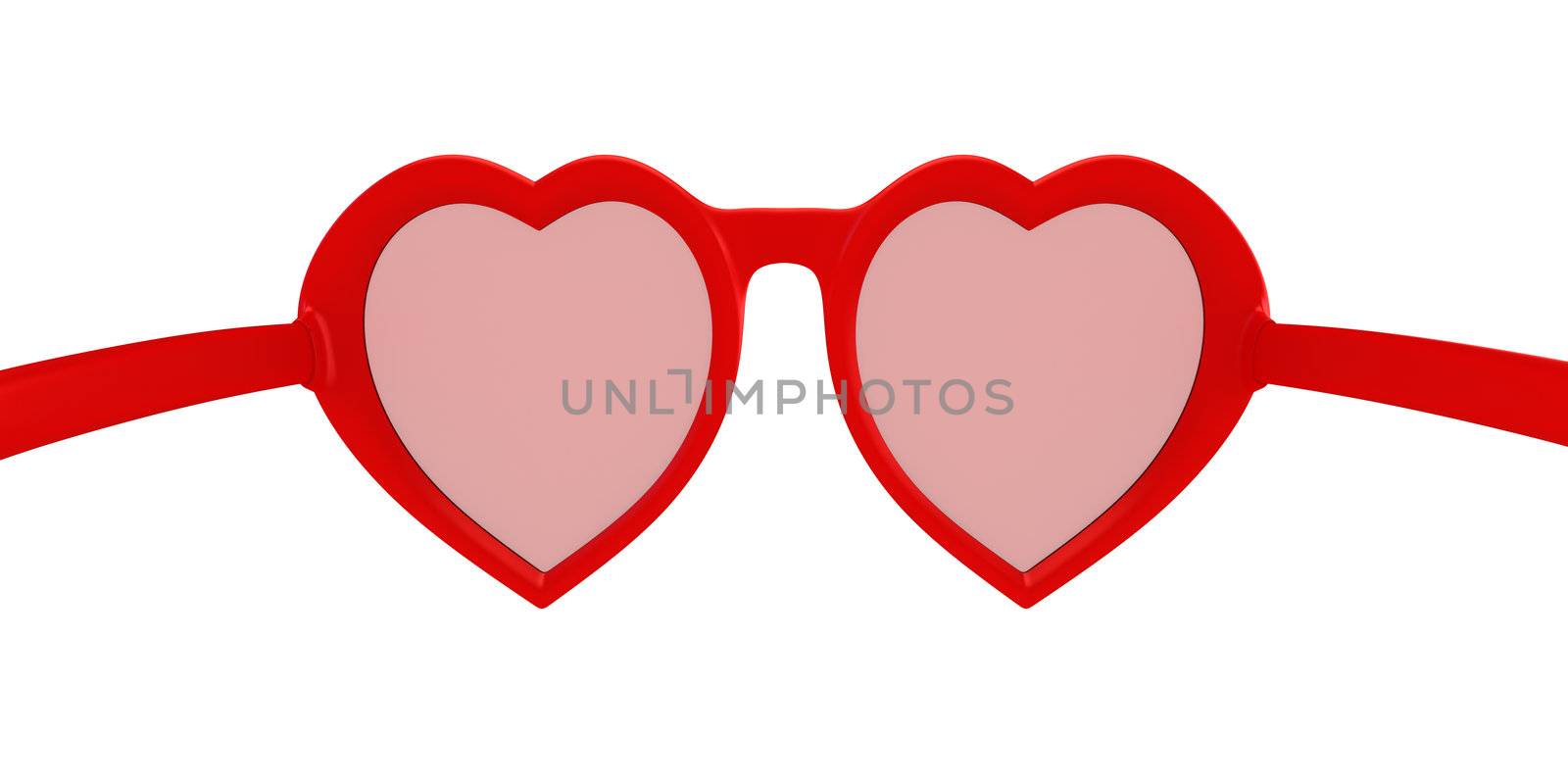 Rose colored glasses - symbol of hope, happiness and love