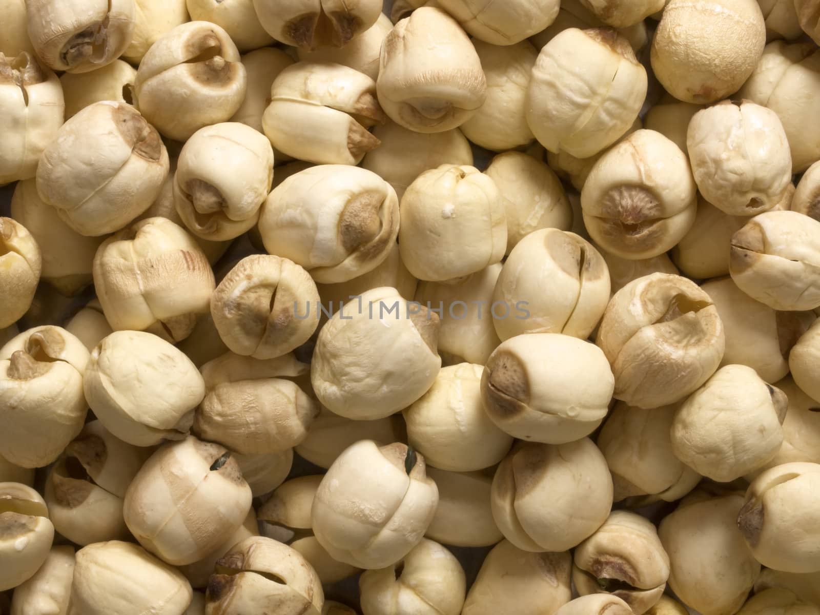 close up of lotus seeds food background