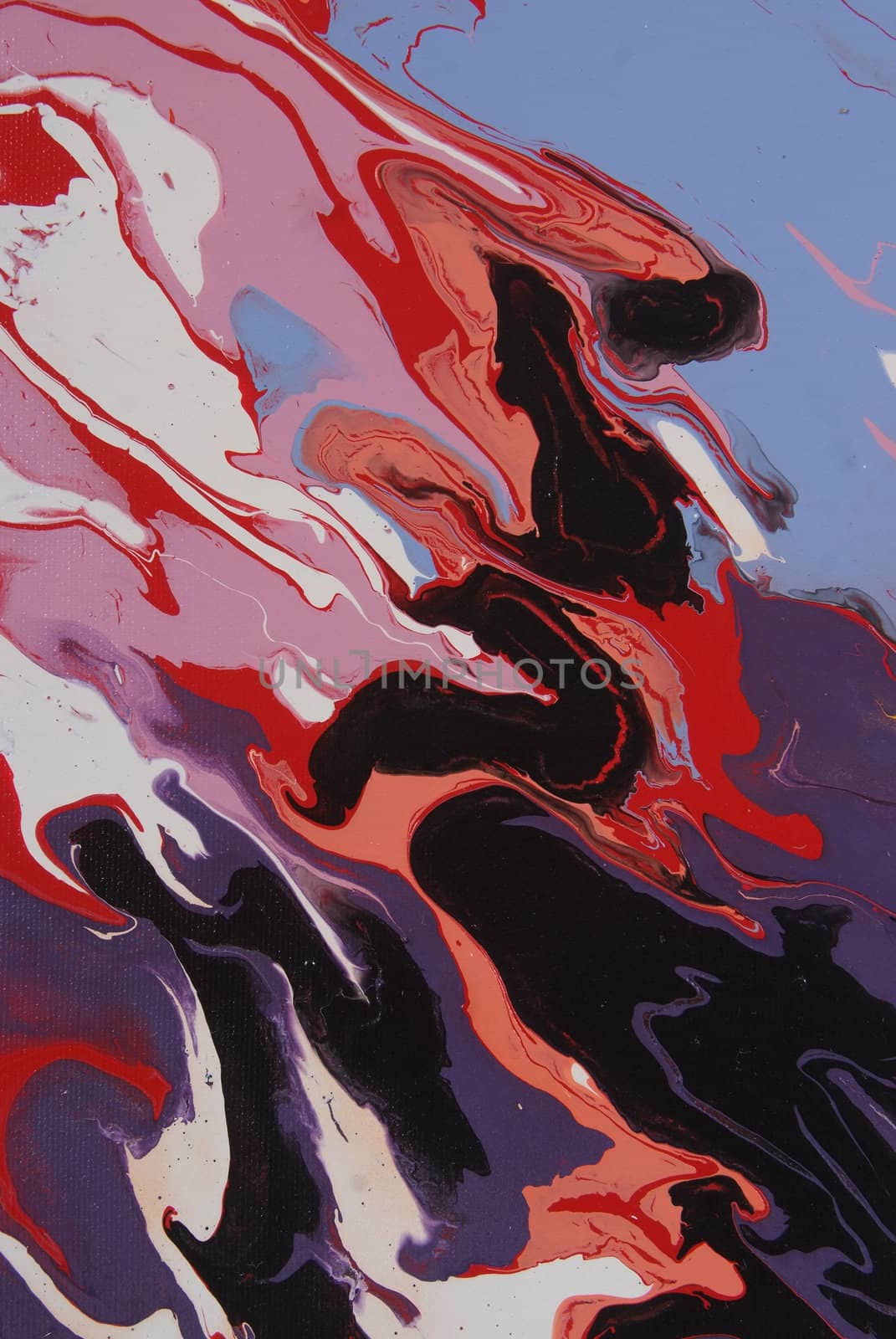 A bright, colorful abstract background created by wet paints mixing on a rotating canvas.