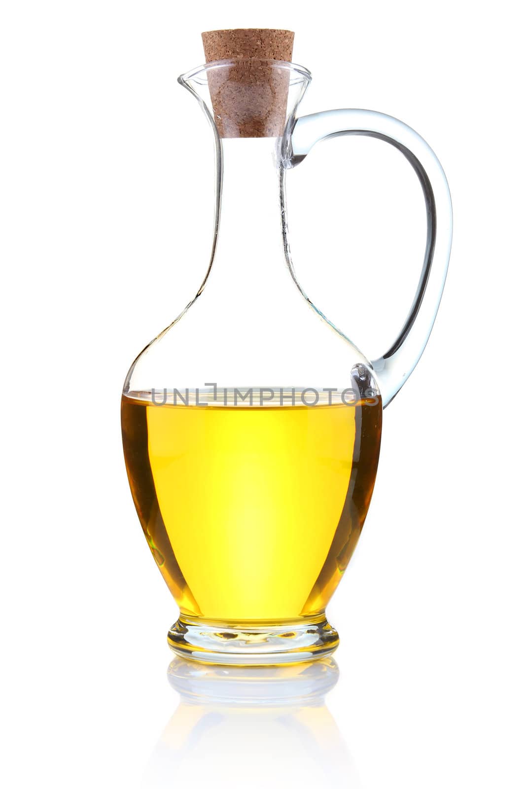 bottle of olive oil isolated on white background