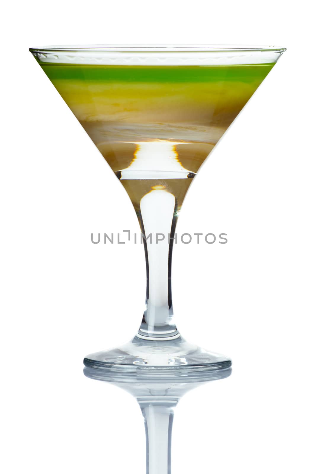 Glass of extreme alcohol cocktail  isolated on white by alphacell