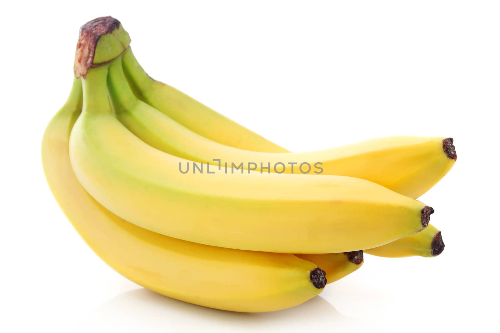 Bunch of ripe banana fruits isolated on white background