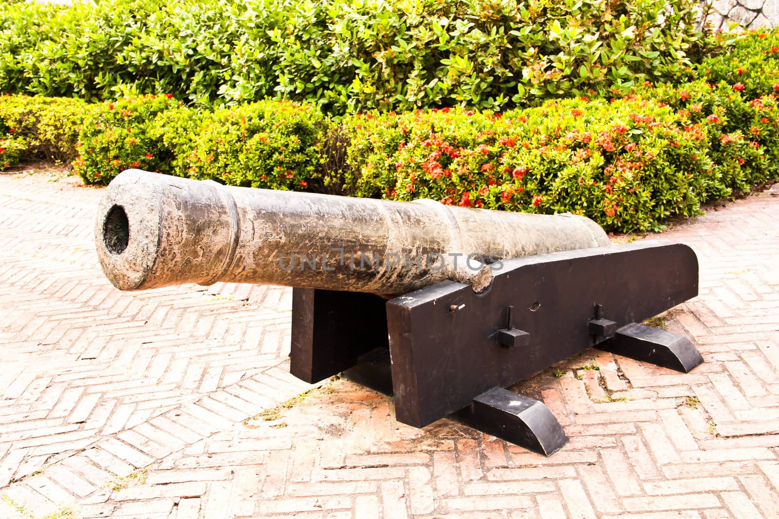Ancient cannons located on the park.