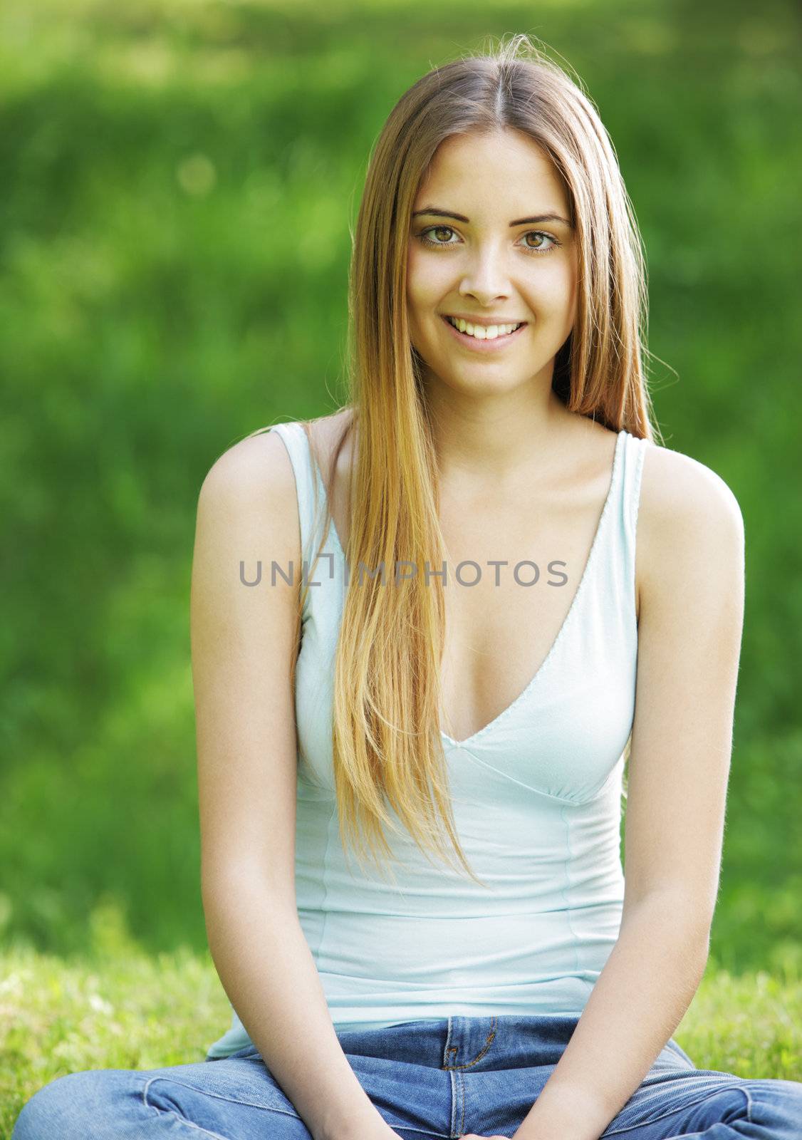 Beautiful Smiling Woman Outdoors