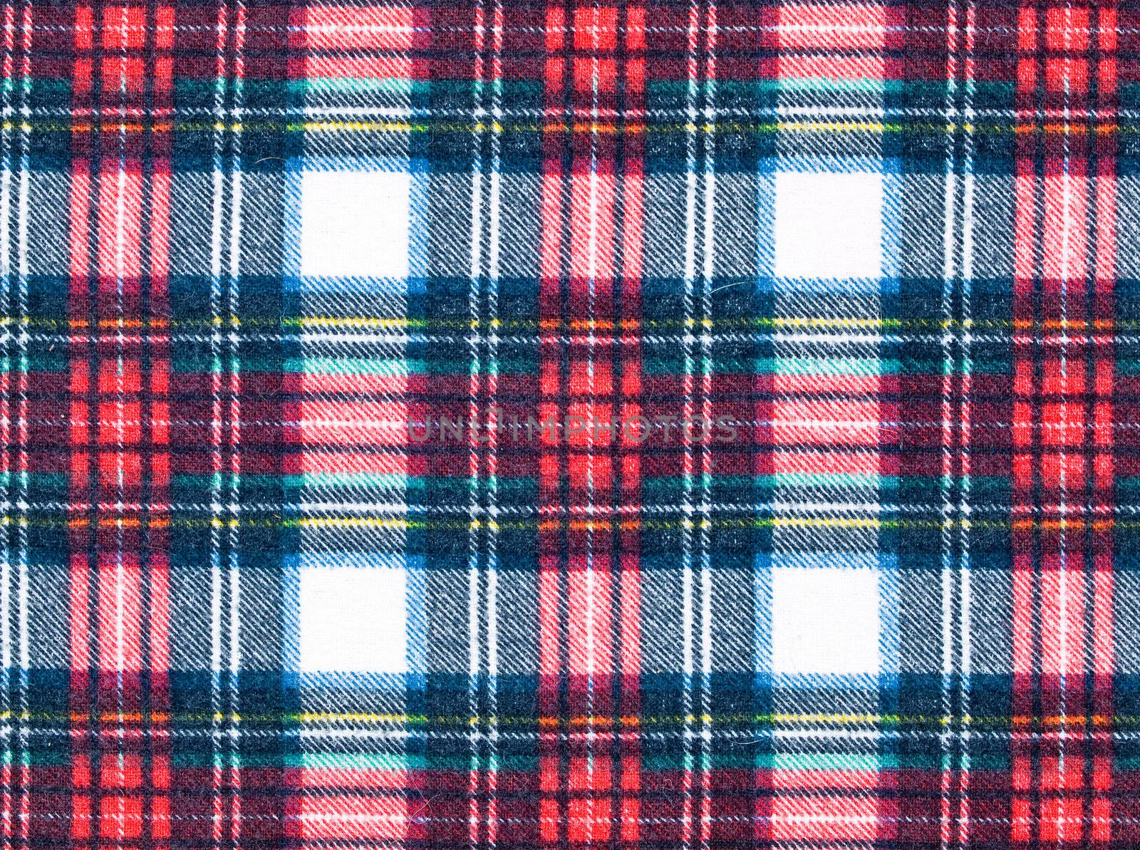 Full Frame Background of Red and Blue Plaid Fabric by Frankljunior