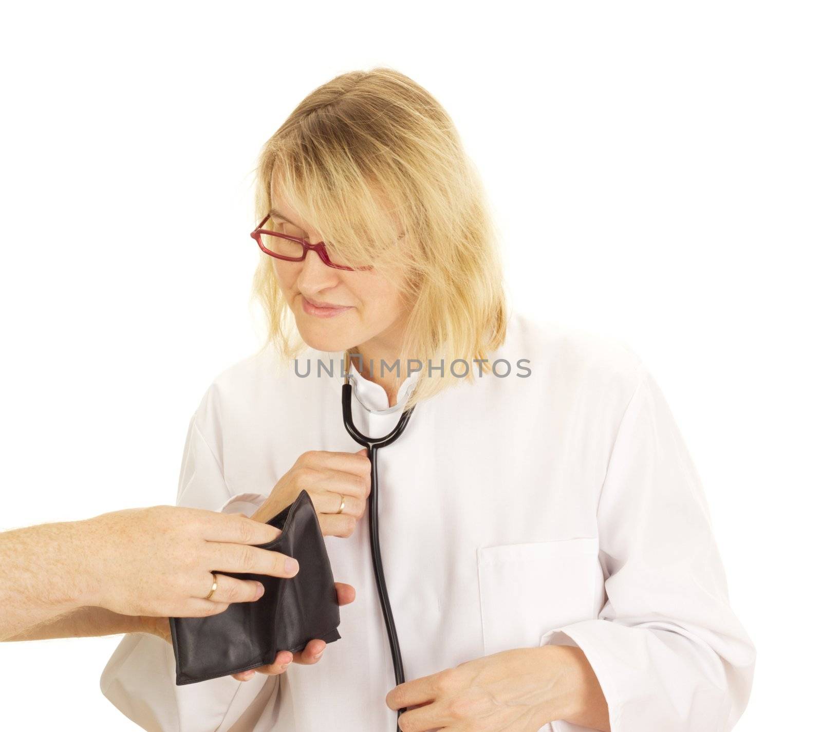 A medical doctor accepts funds