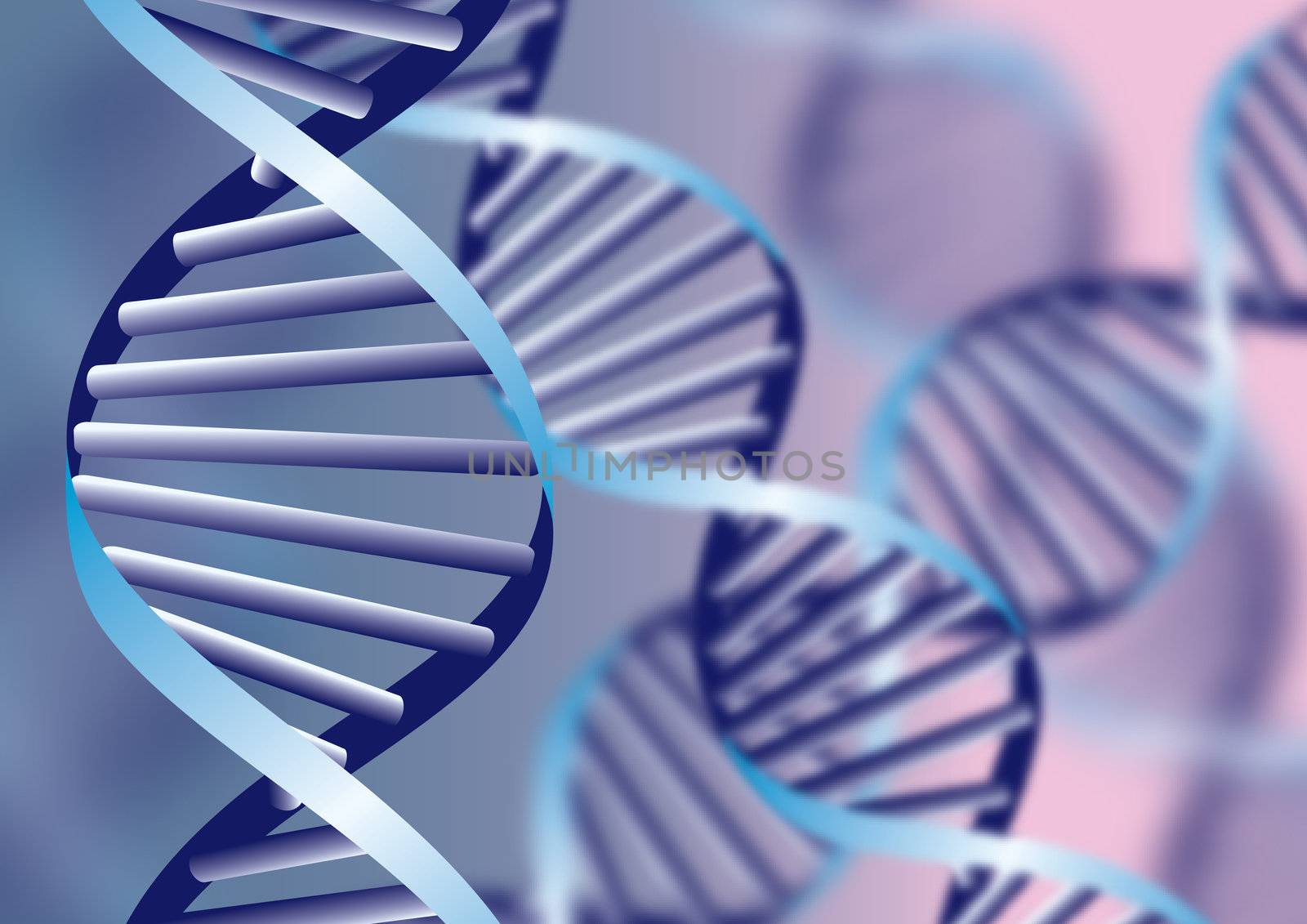 DNA helix, biochemical abstract background with defocused strands, by svtrotof