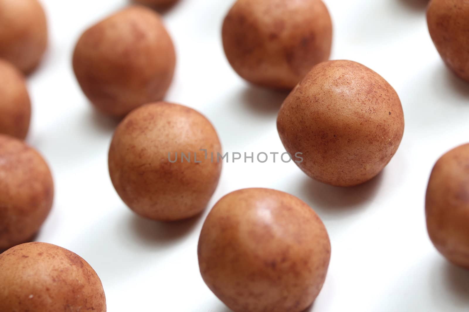 isolated marzipan potatoes