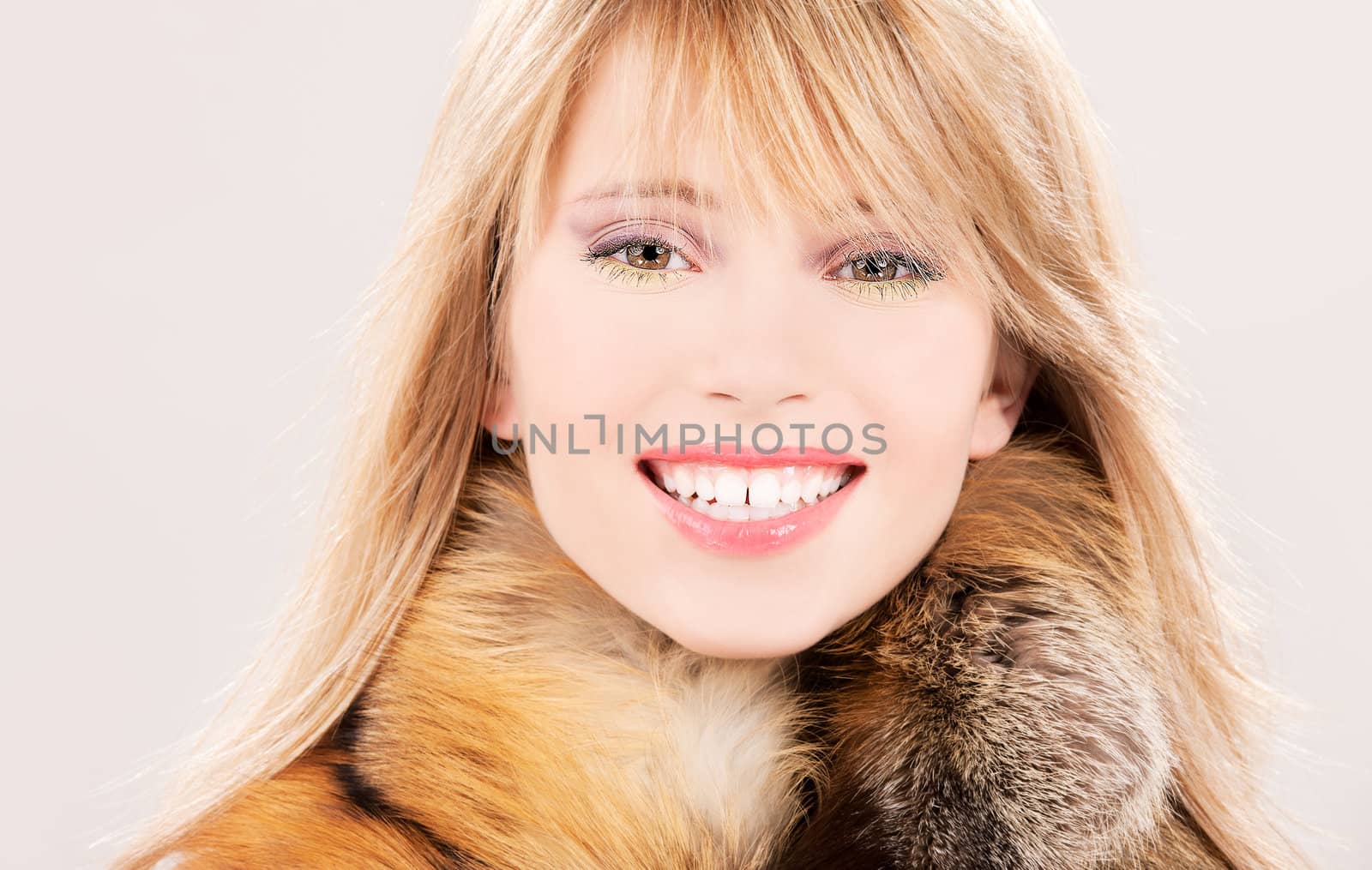 picture of lovely teenage girl in fur