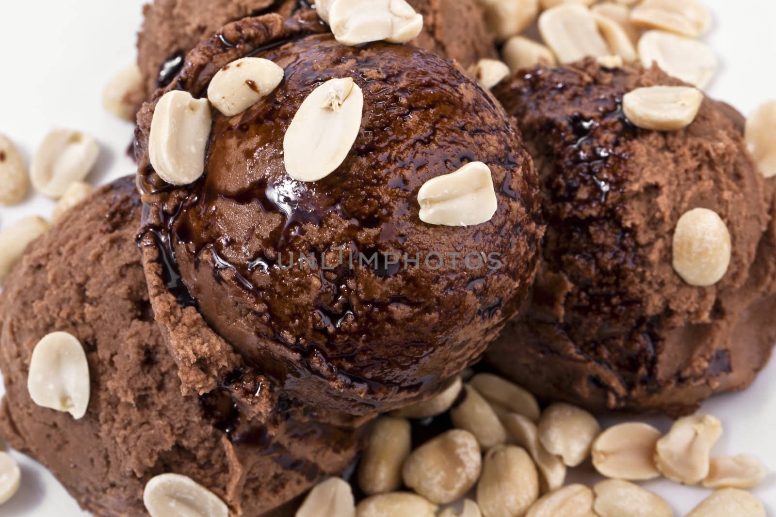 chocolate ice cream with peanuts by kozzi