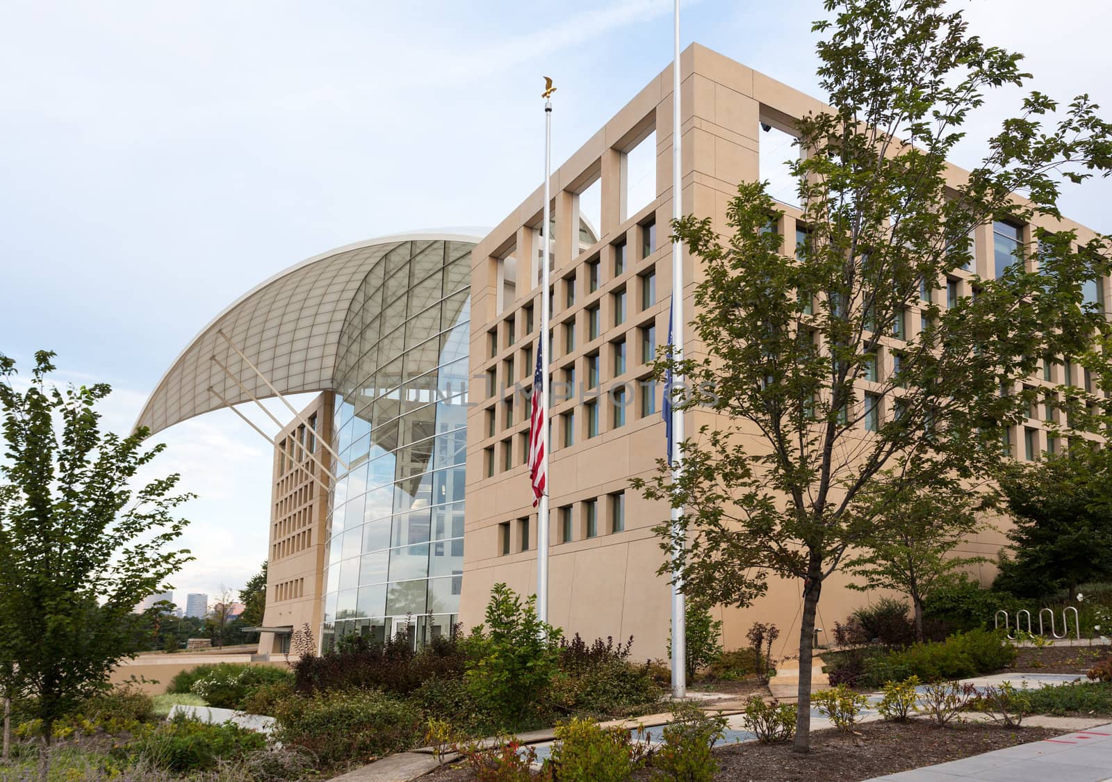 WASHINGTON DC - SEPTEMBER 16: Headquarters of US Institute of Peace in Washington DC on September 16, 2012. The new building designed by Moshe Safdie and opened in March 2011.