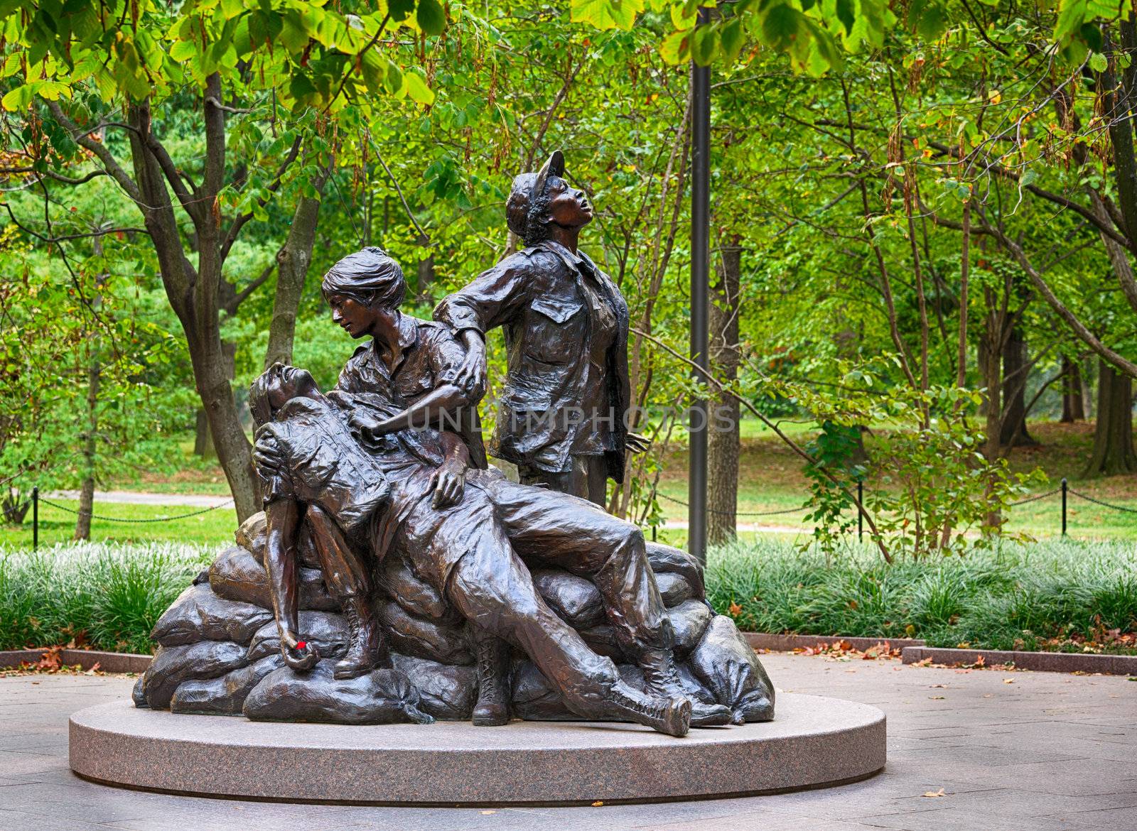 WASHINGTON DC - SEPTEMBER 16: Vietnam Women's Memorial in Washington DC on September 16, 2012. The statue was designed by Glenna Goodacre and dedicated on November 11, 1993.