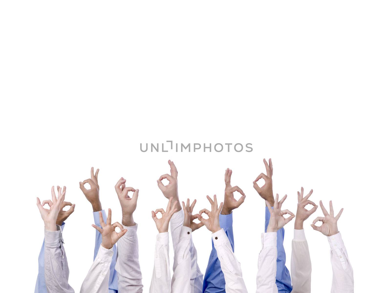 diverse group with three fingers by kozzi