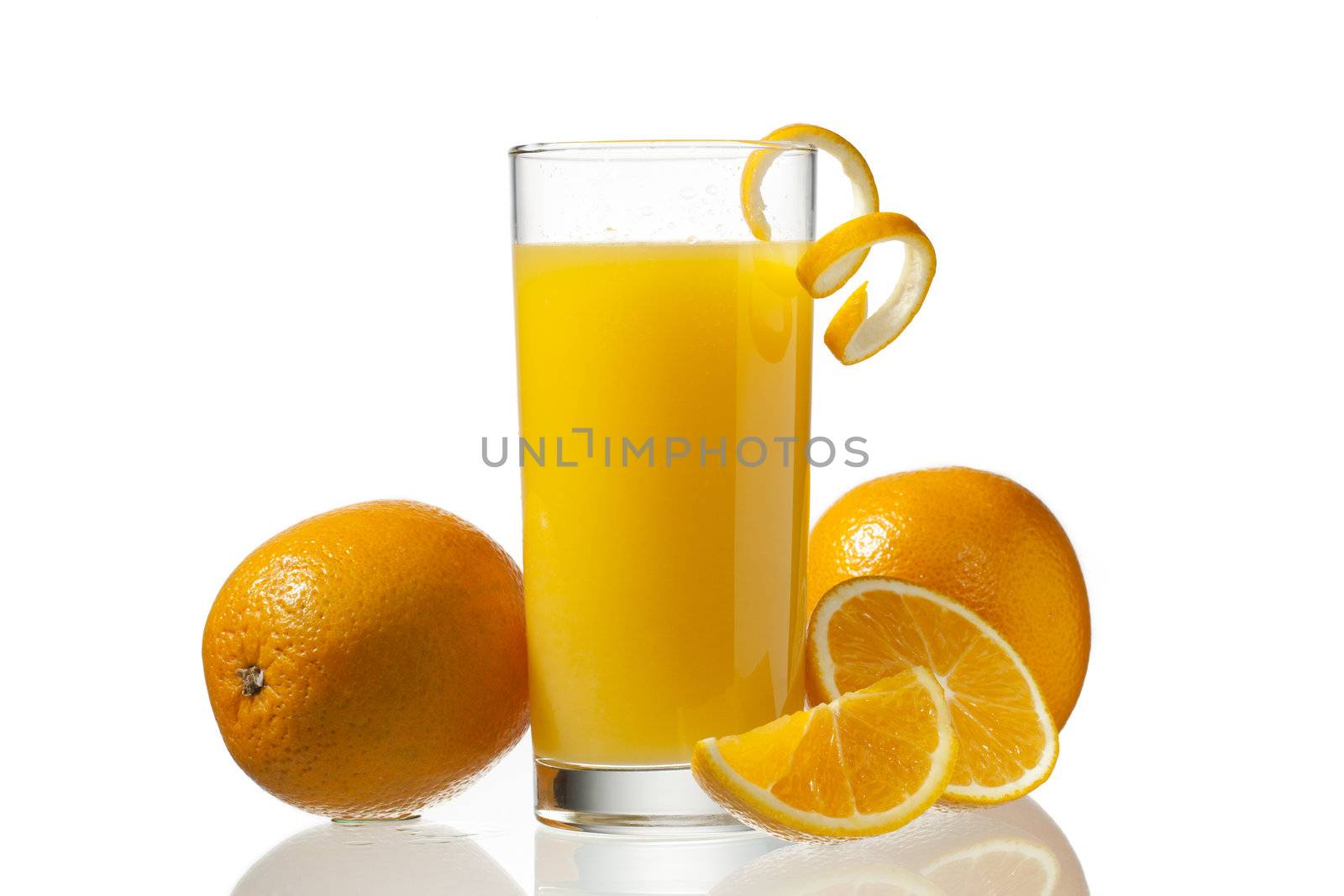 orange juice and peeling with orange fruits by kozzi