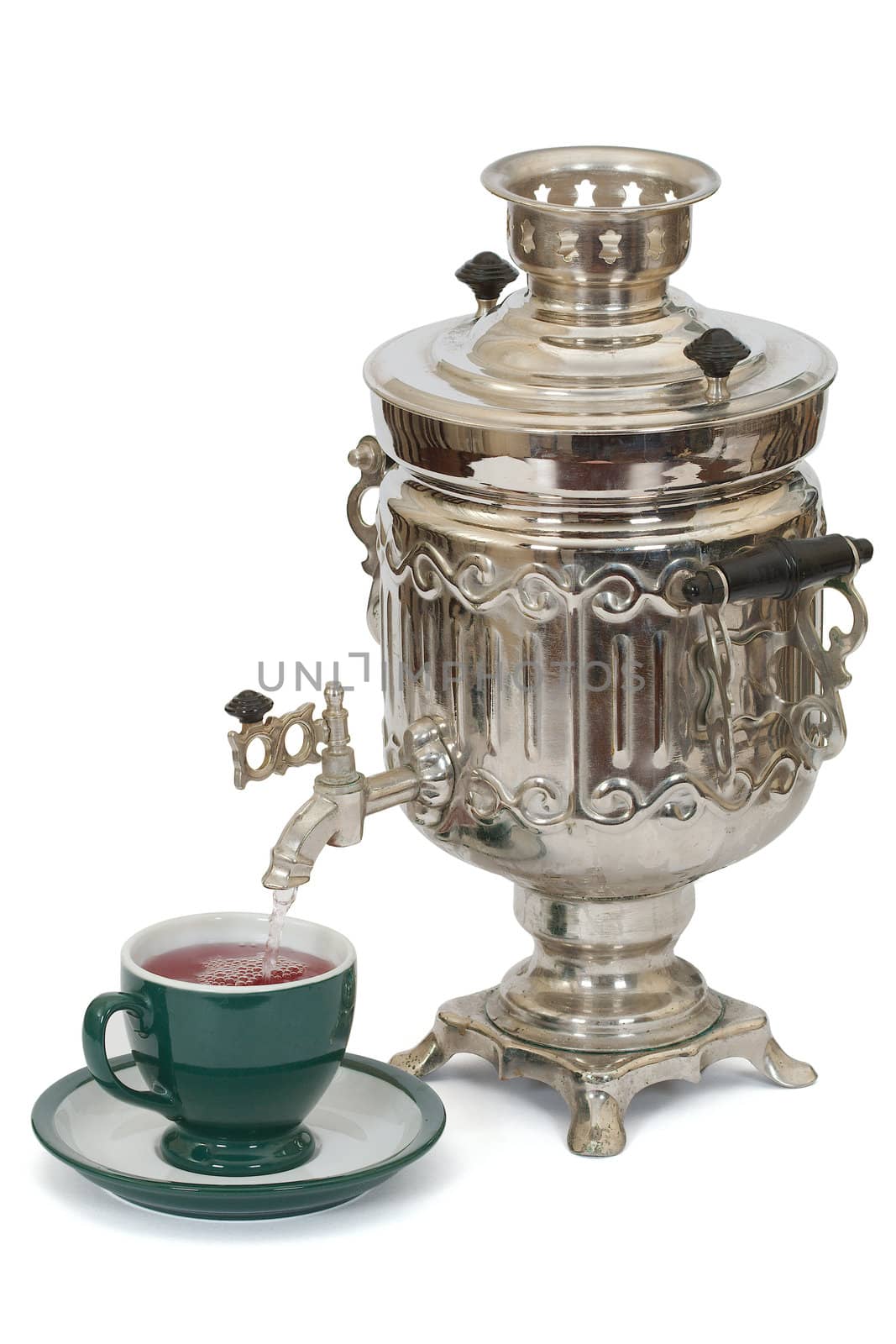 Russian samovar, isolated on a white background, with clipping path