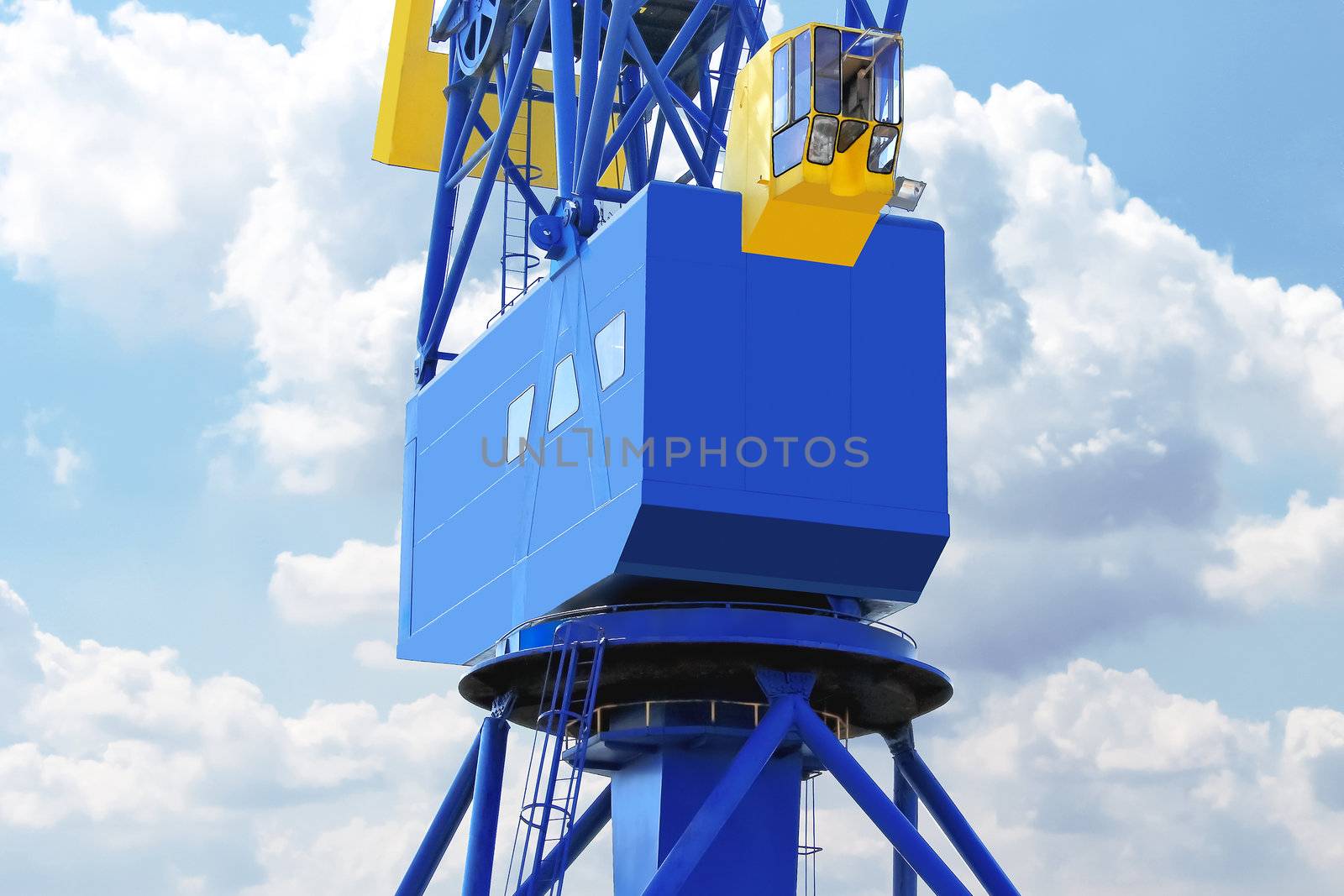 Port crane cabin close-up