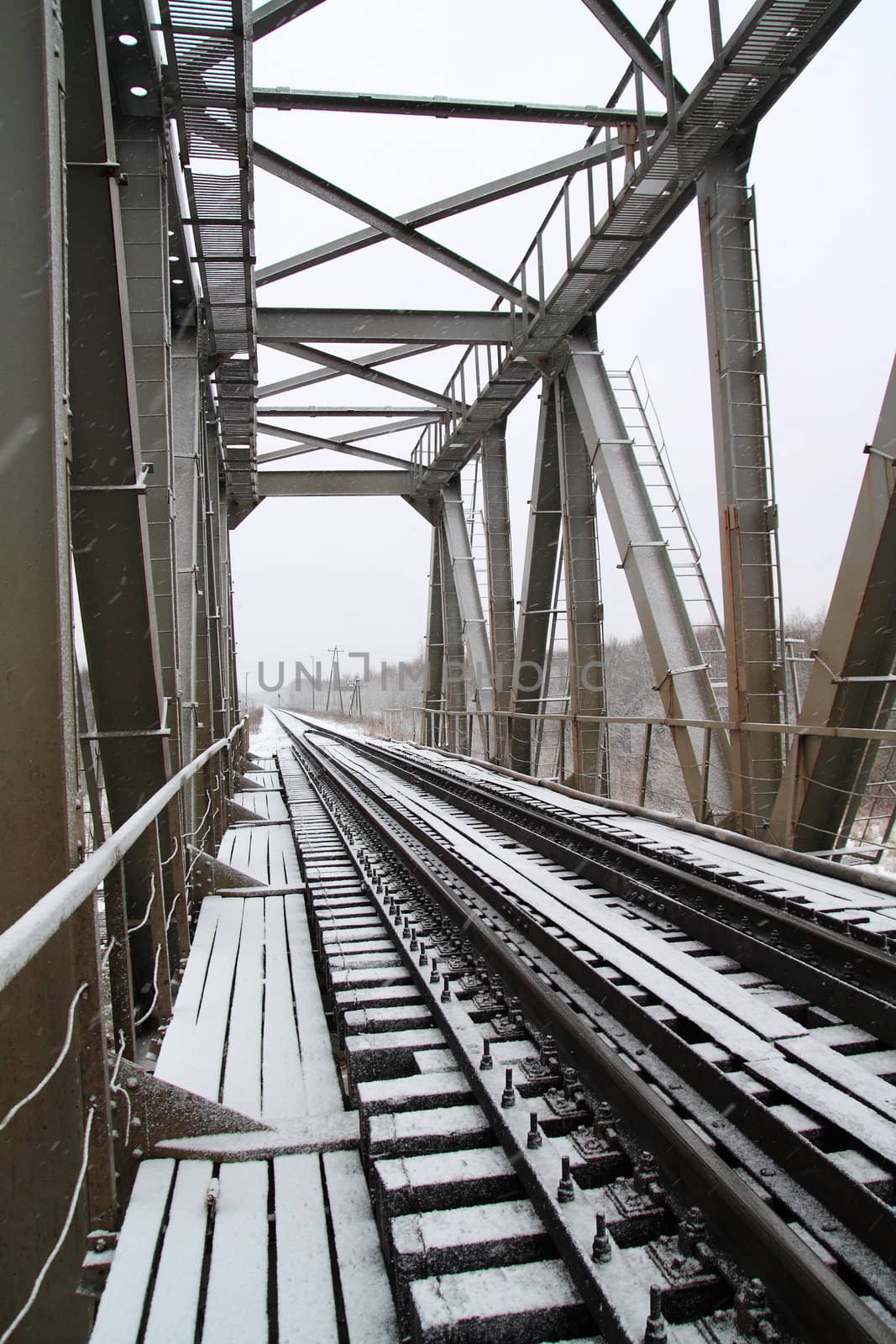 railway bridge through freeze river by basel101658