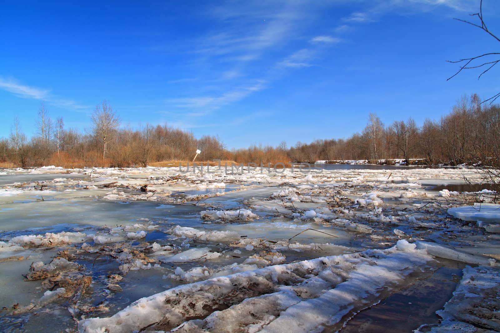 autumn ice on small river