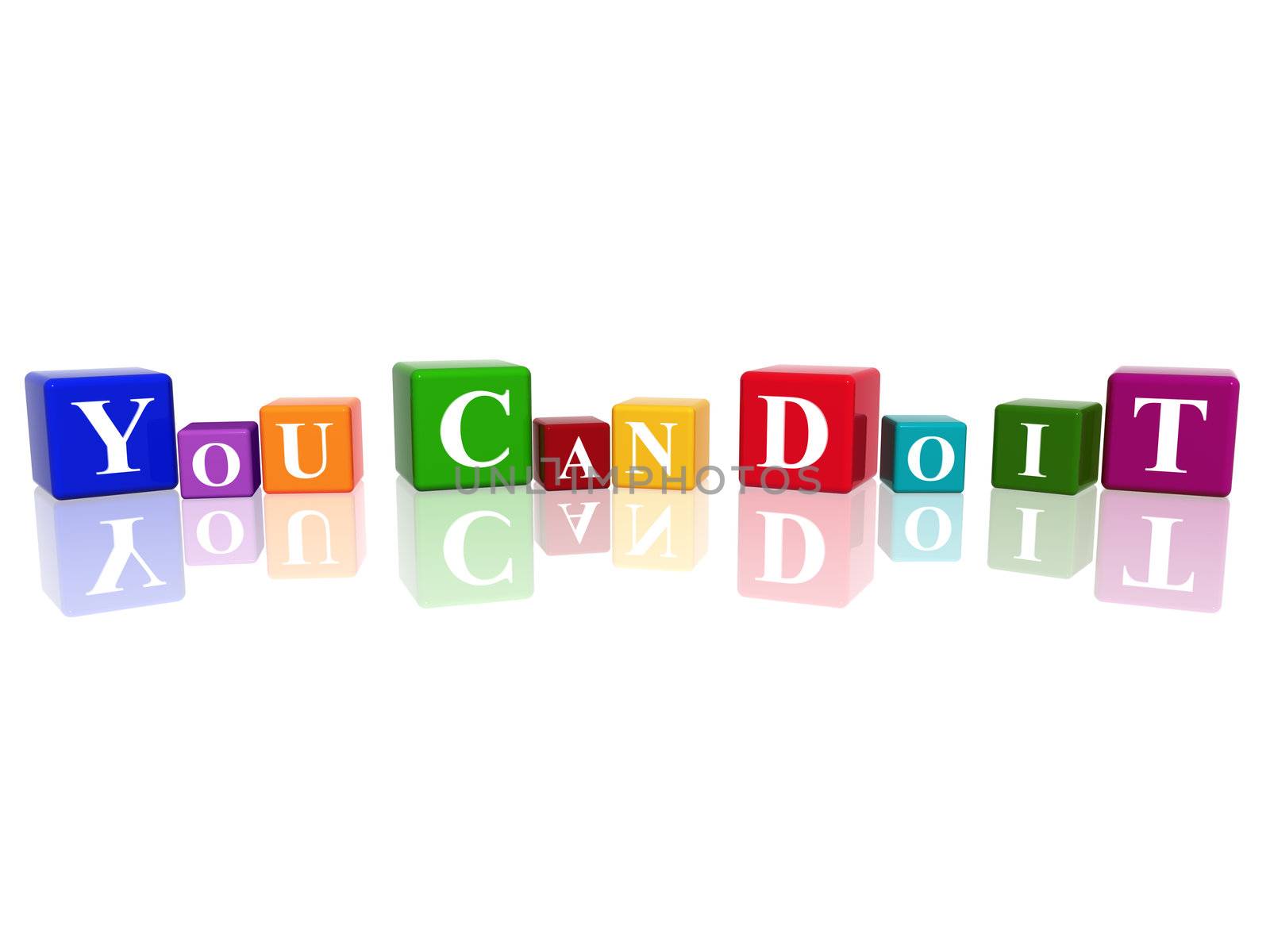 3d color cubes with text - you can do it