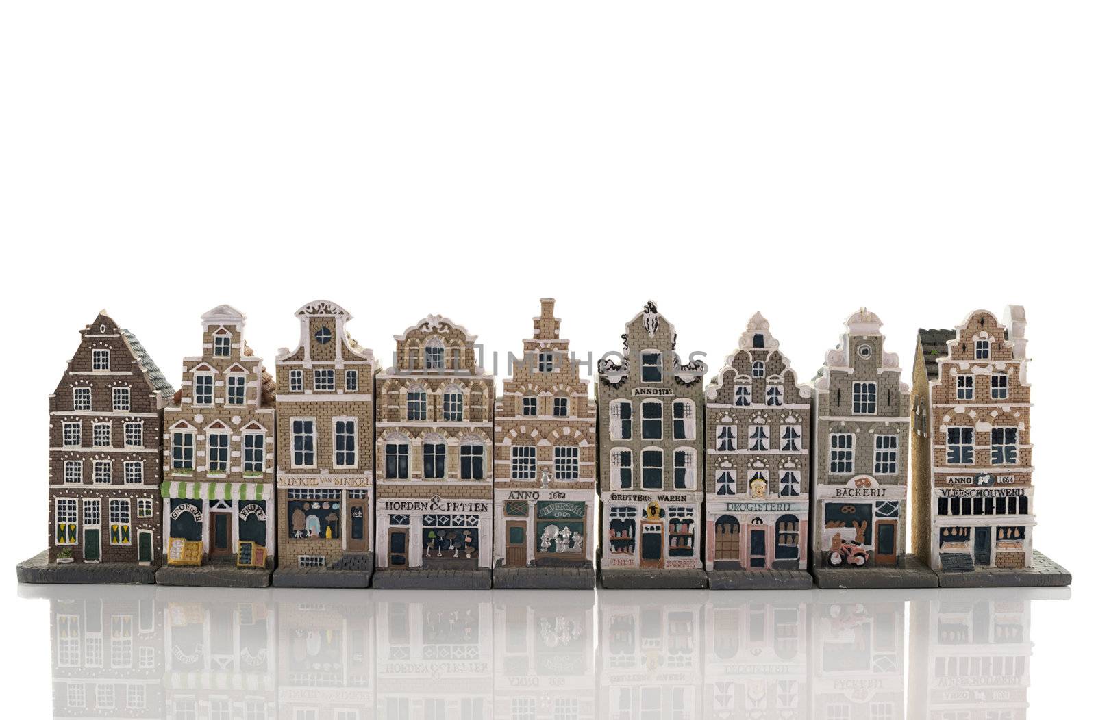 amsterdam skyline from miniature model houses