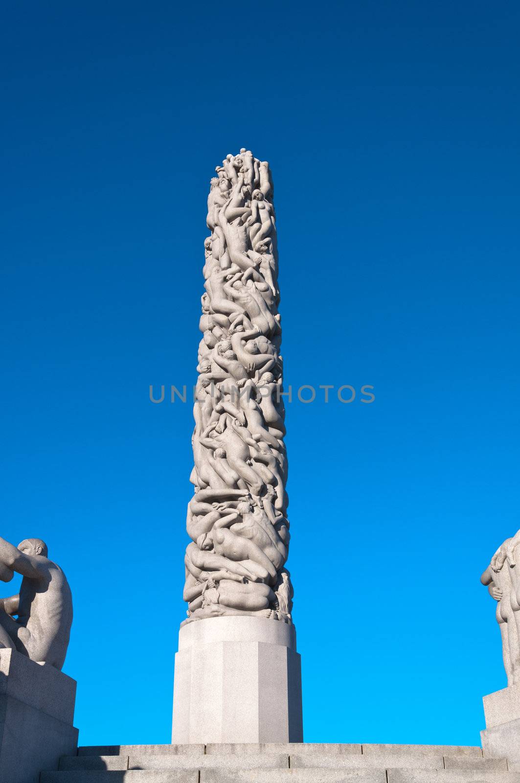 Column of bodies in the Vigeland Park. Oslo, Norway.