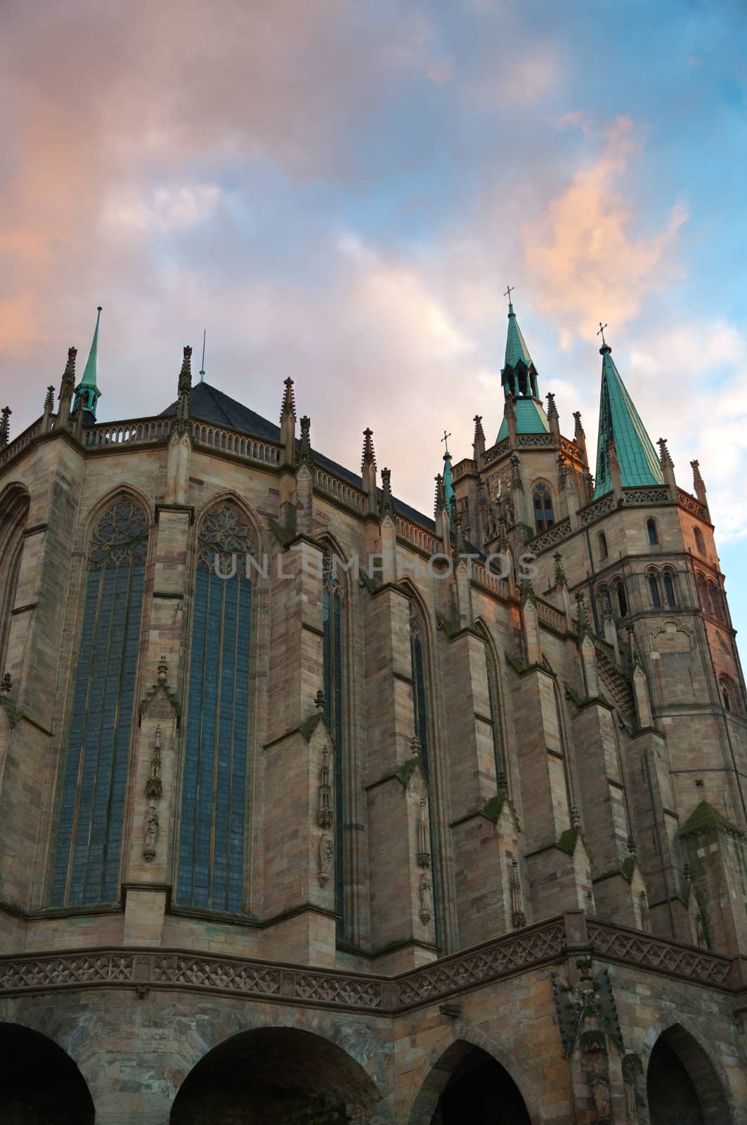 Building of Dome Cathedral in Erfurt, Germany.