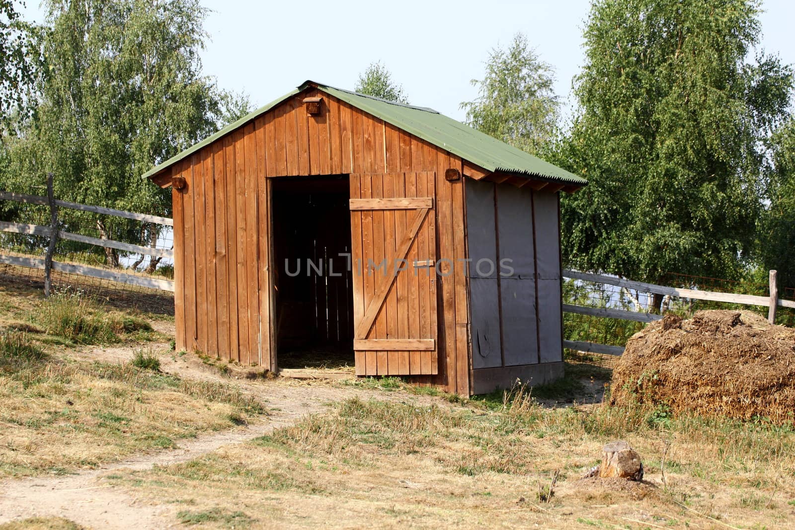 pony stall in an animal enclousure at a farm