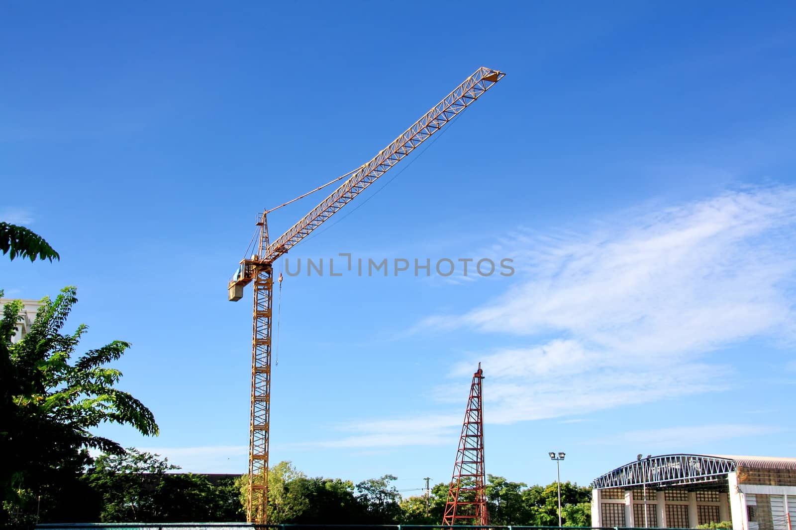 Buildingsite with crane