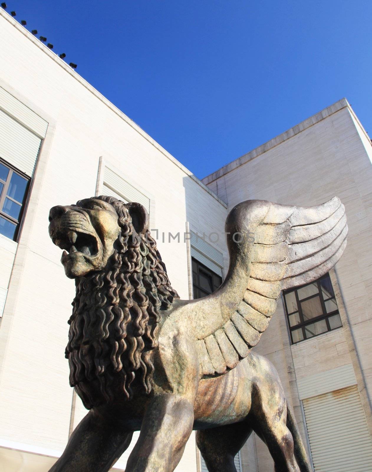 Close-up of Golden Lion symbol of the 69th Venice Film Festival