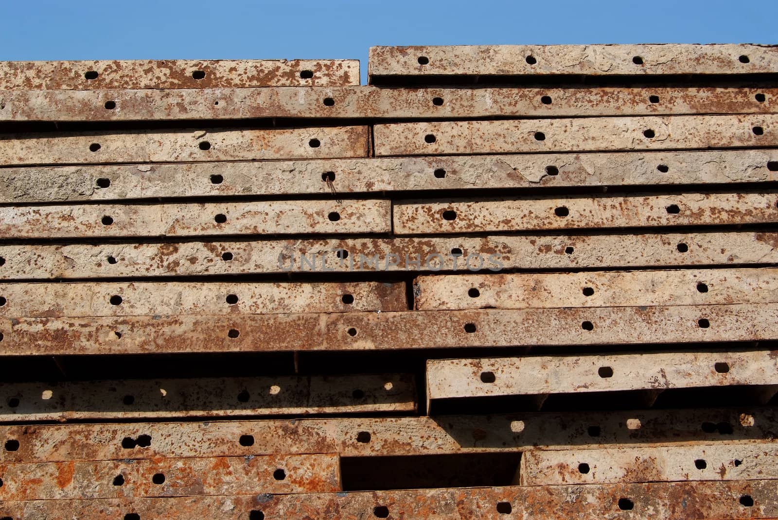 Texture of Steel for casting concrete blocks.