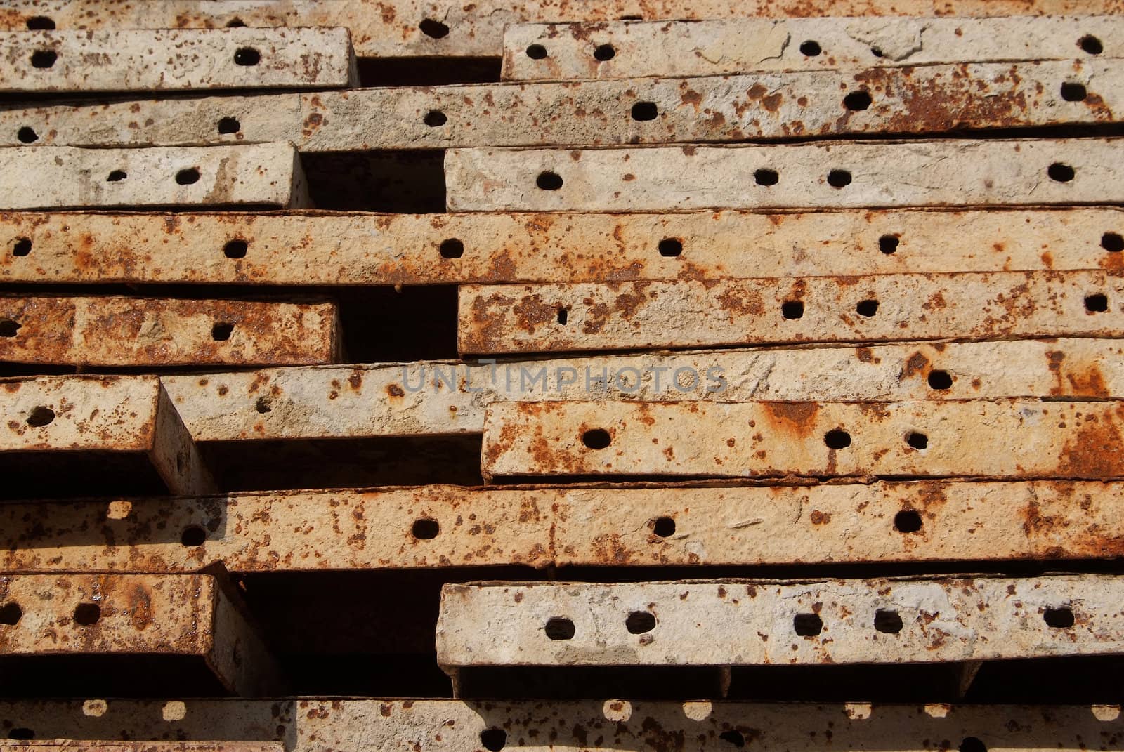 Texture of Steel for casting concrete blocks.